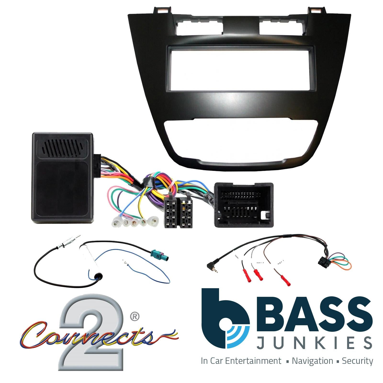 Single Din Stereo Fitting Kit + Steering Wheel Stalk Controls to fit Vauxhall Insignia 2008-14