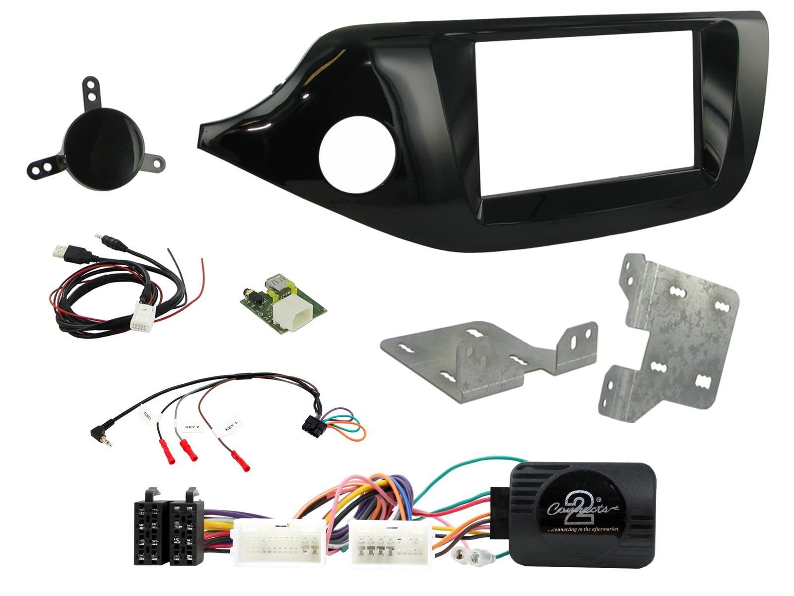 Grundig 6.8" Apple Android Double Din Stereo Fitting Kit + Steering Wheel Stalk Controls to fit Kia Cee'd 2012-18 | Kia Pro-Cee'd 2012-18
