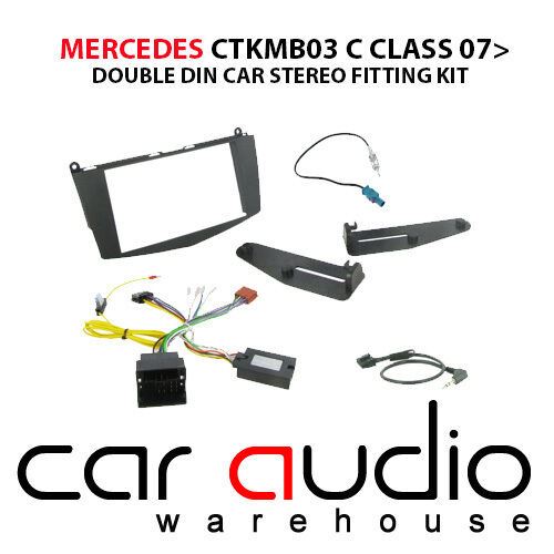 Connects 2 CTKMB03 - Mercedes Benz C Class W204 2007 - 2011 Double Din Fascia & Steering Wheel Interface Installation Kit