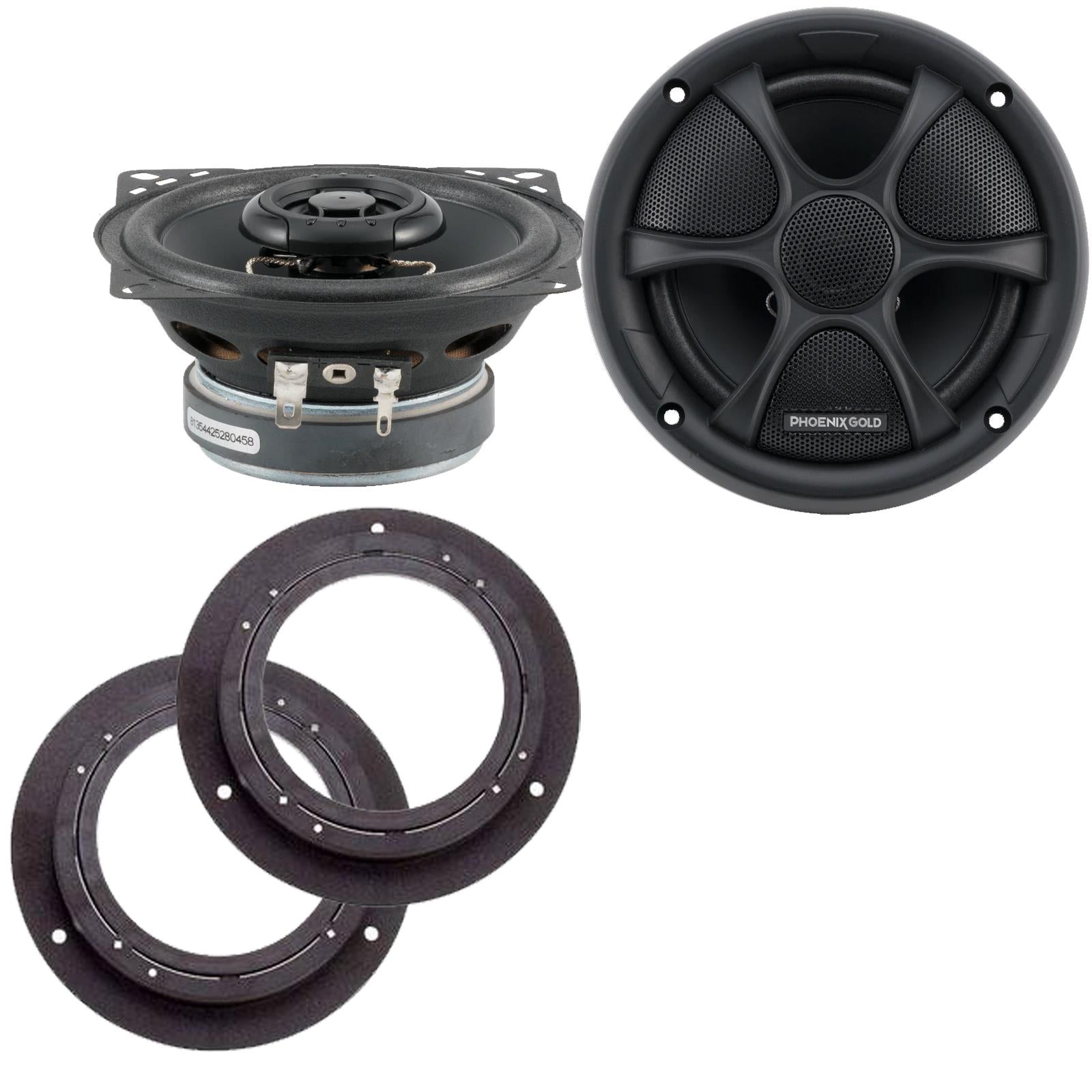 Phoenix Gold RX4CX 100mm/10cm/4" 2-Way Coaxial Car speakers (Per Pair Max 160|80 watts RMS) Fits Mercedes C-Class 2015-21