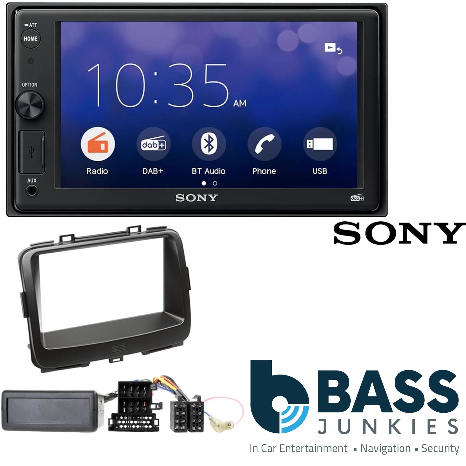 SONY XAV-1550D DAB+ Smart Bluetooth Car Radio + Stereo fitting kit + Steering Wheel Controls Loom for Kia Carens 2013-2019