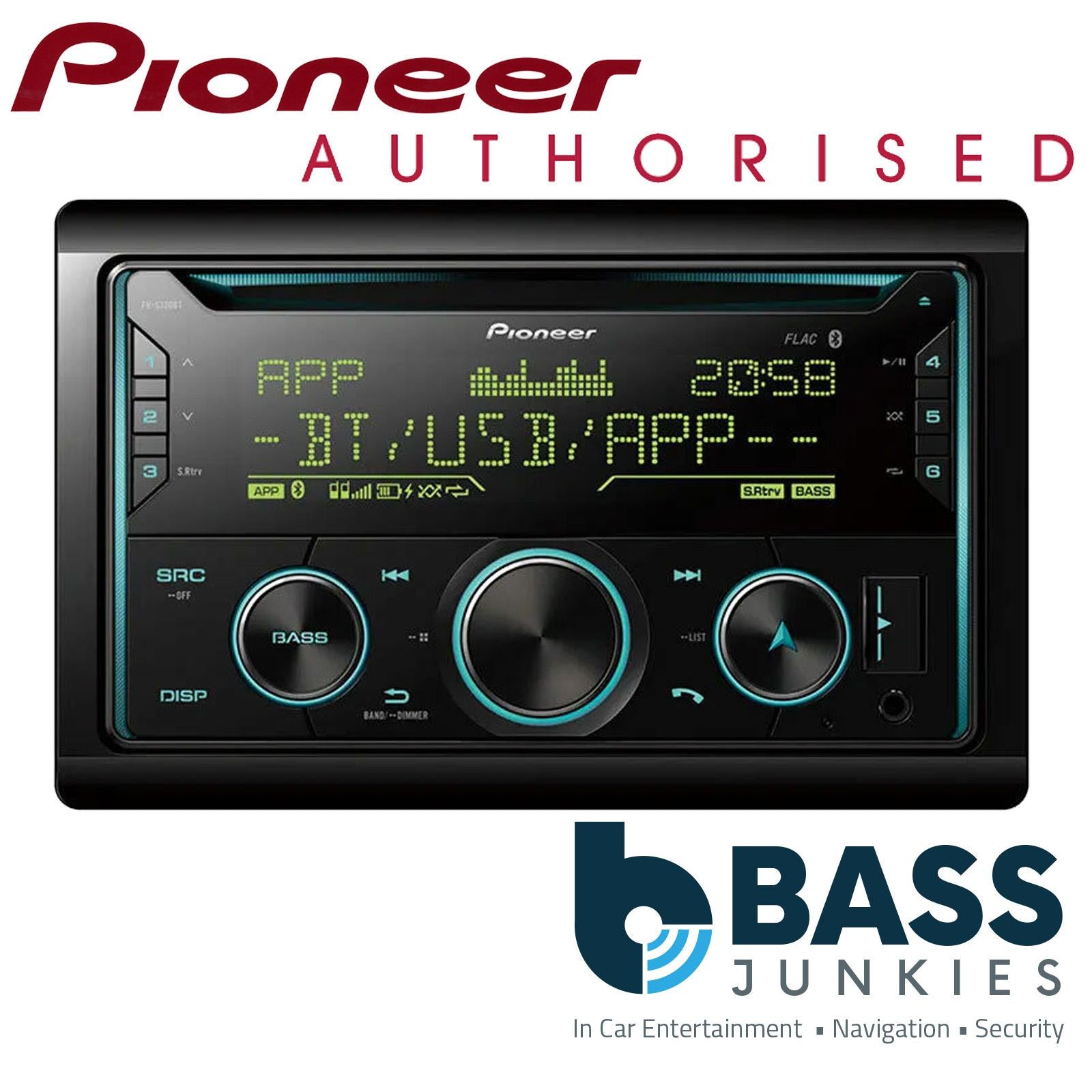 Pioneer FH-S720BT - CD MP3 USB AUX Bluetooth iPhone Android Spotify  50 x 4 Watts Double Din Car Stereo