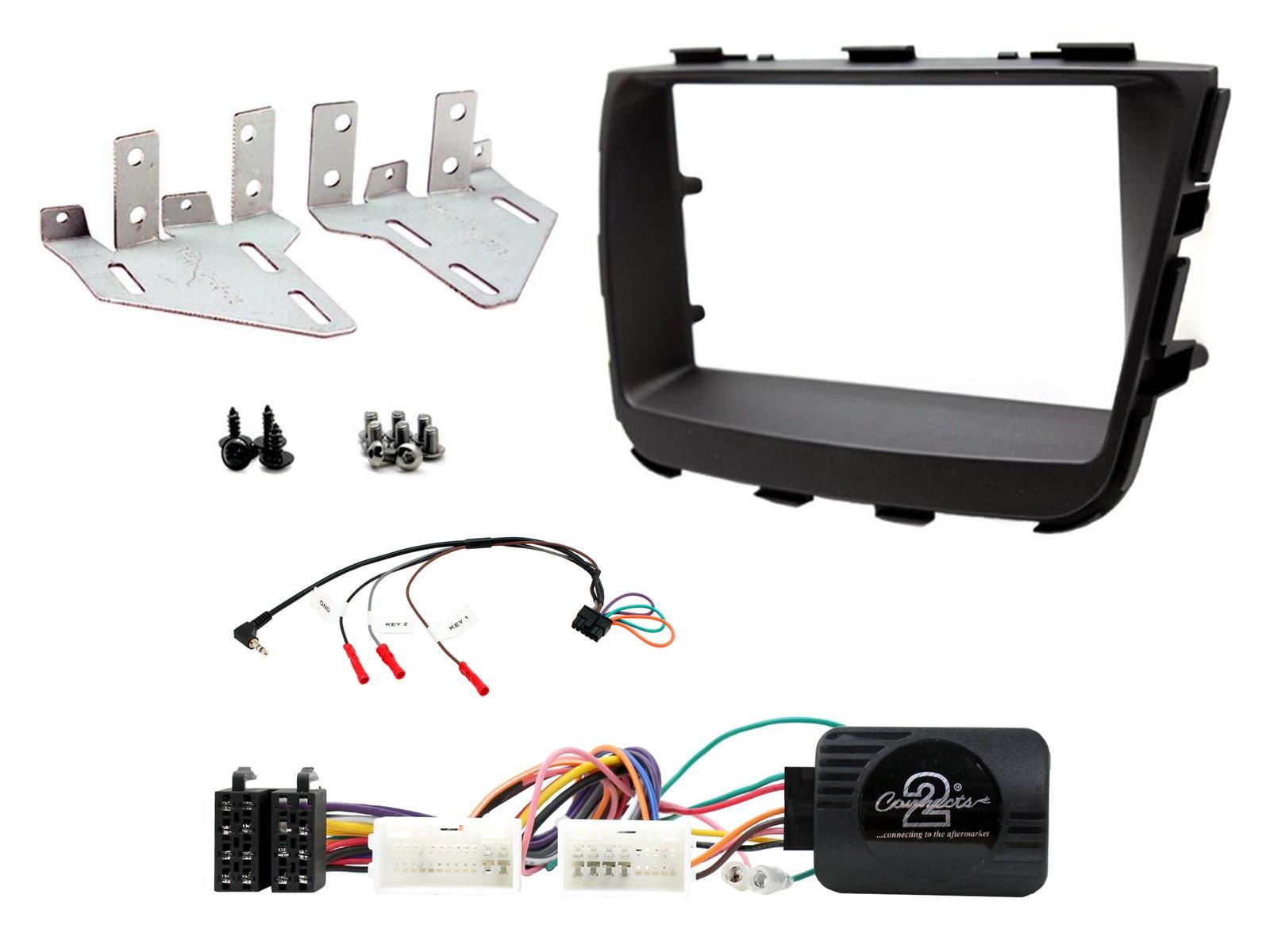 Grundig 6.8" Apple Android Double Din Stereo Fitting Kit + Steering Wheel Stalk Controls to fit Kia Sorento 2013-21