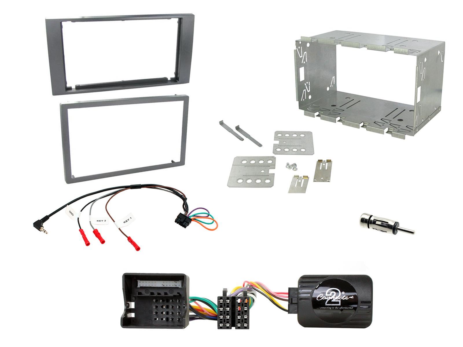 Grundig 6.8" Apple Android Double Din Stereo Fitting Kit + Steering Wheel Stalk Controls to fit Ford C-Max 2003-10 | Ford Focus 2004-07 | Ford Fiesta 2005-08
