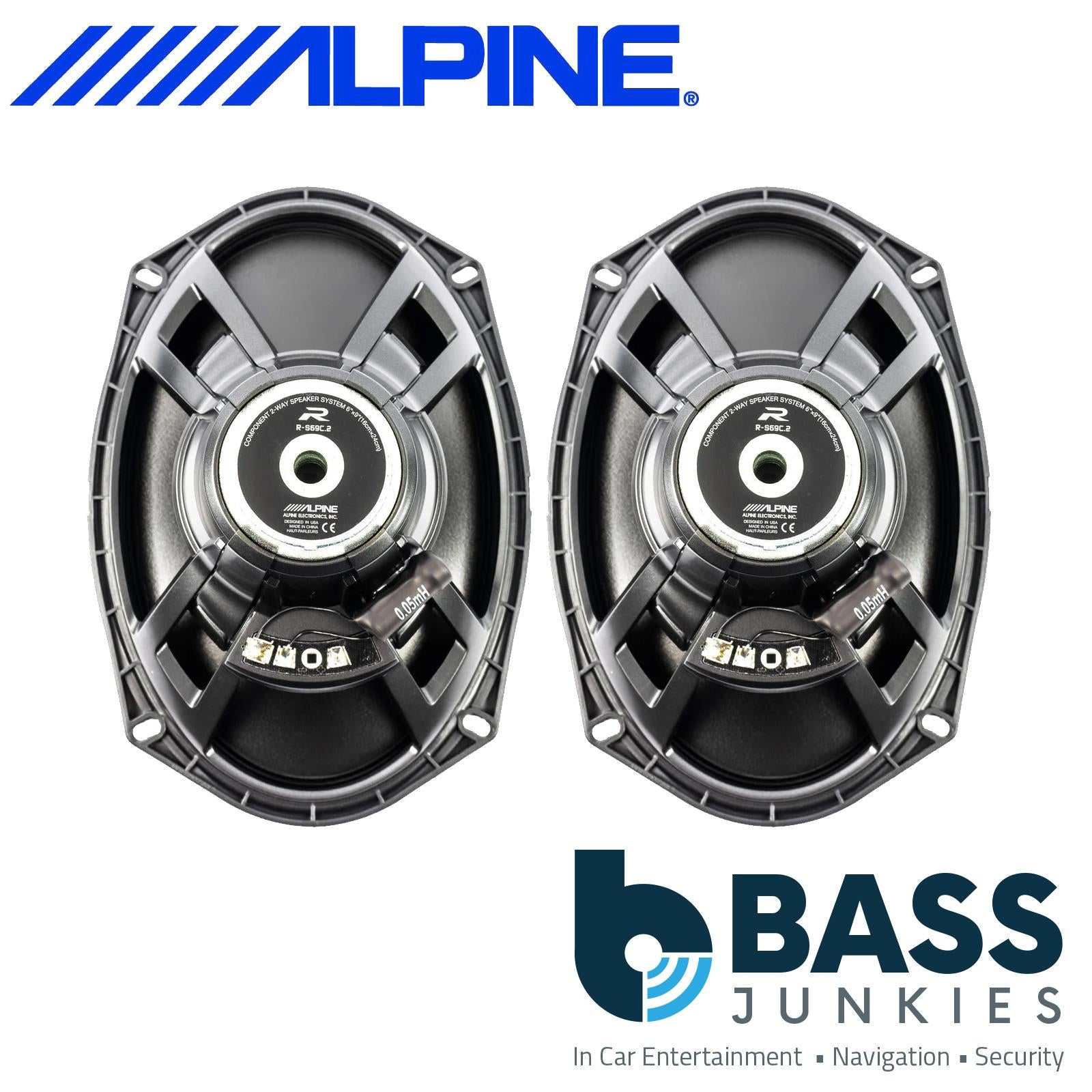 Alpine R-S69C.2 6"x9" 2-Way  600 Watts a Pair 6x9" Component Speakers Ideal Speakers for Rear Parcel Shelf or Car & Van Speakers