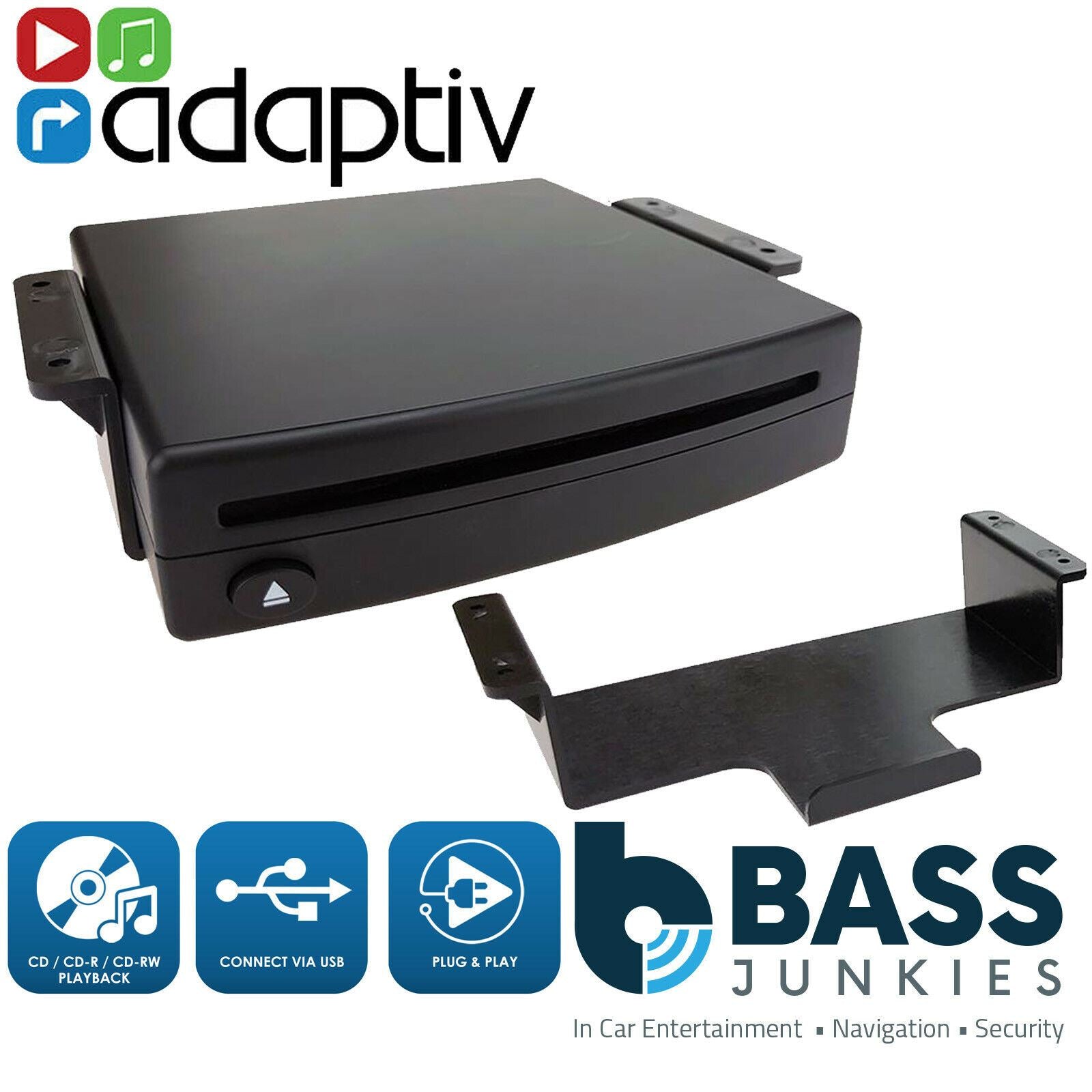 Adaptiv ADV-USBCD - Retrofit USB Direct Plug & Play Add on CD Player for Vehicles Without a CD Mech