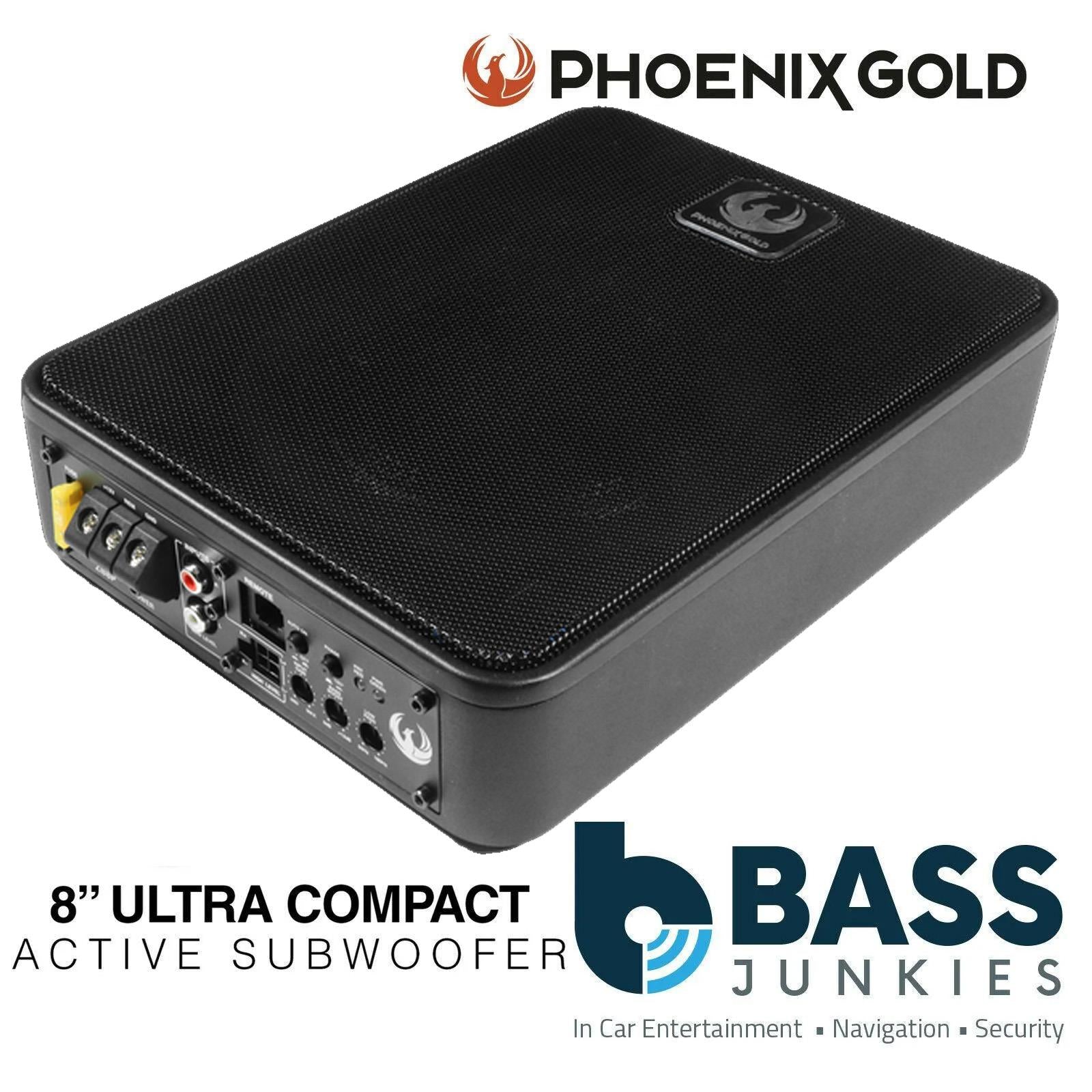 Phoenix Gold ZB8P 600 Watts 8″ Ultra Slim Compact Active Car Underseat Sub Subwoofer