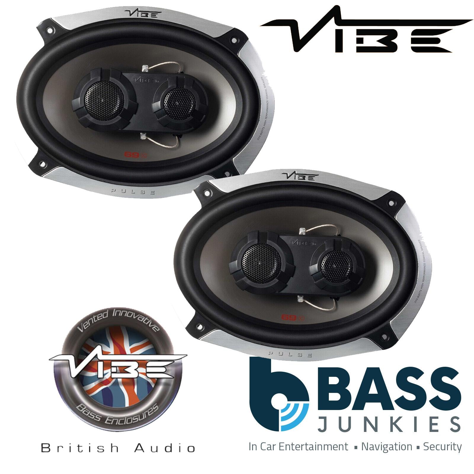 Vibe PULSE 69 3 Way 600 Watts a Pair 6x9" Car Van Truck Parcel Shelf Speakers