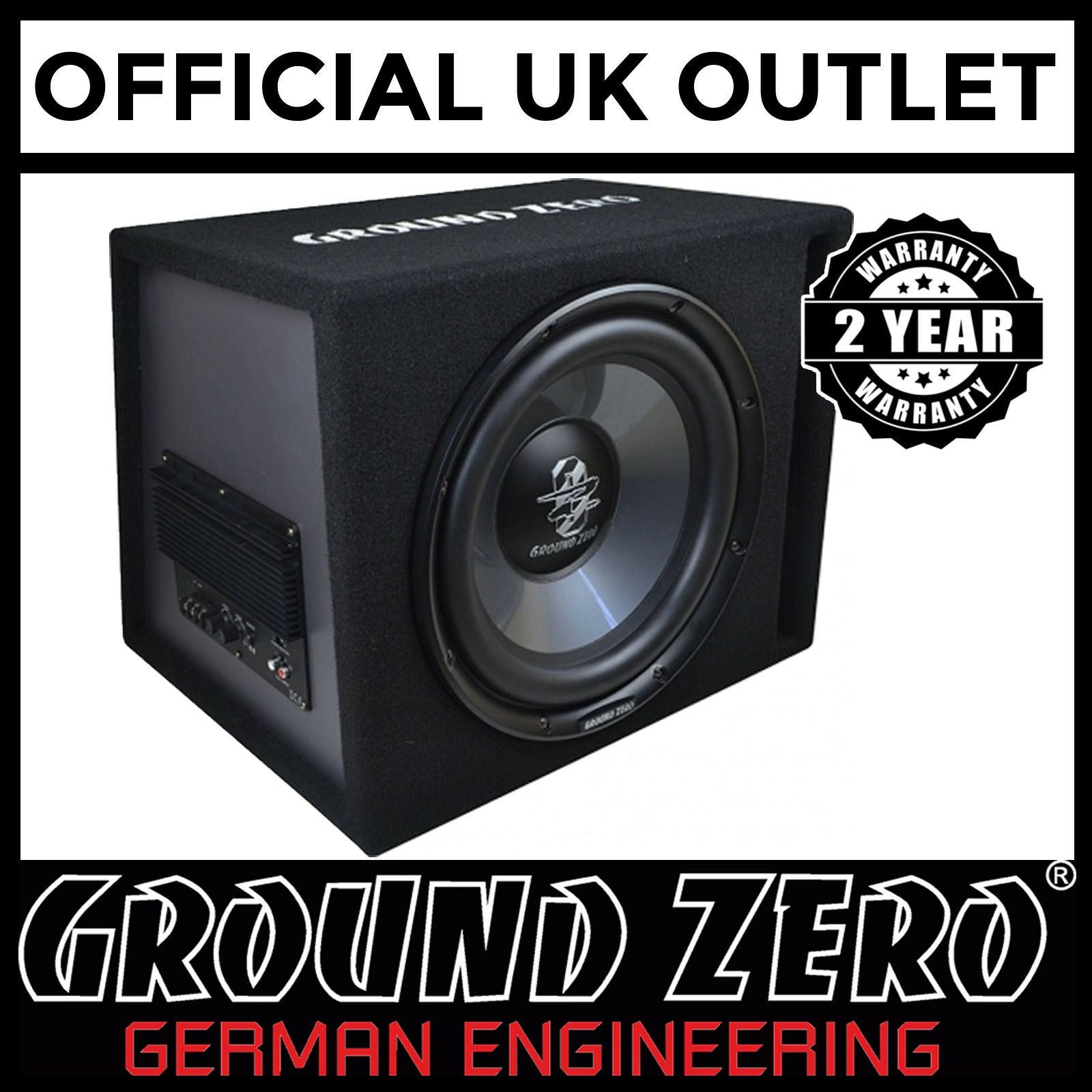 Ground Zero GZIB 300XBR-ACT - 12" Inch 30cm 300 Watts Active 4 Ohm Car Sub Subwoofer Bass Enclosure Box