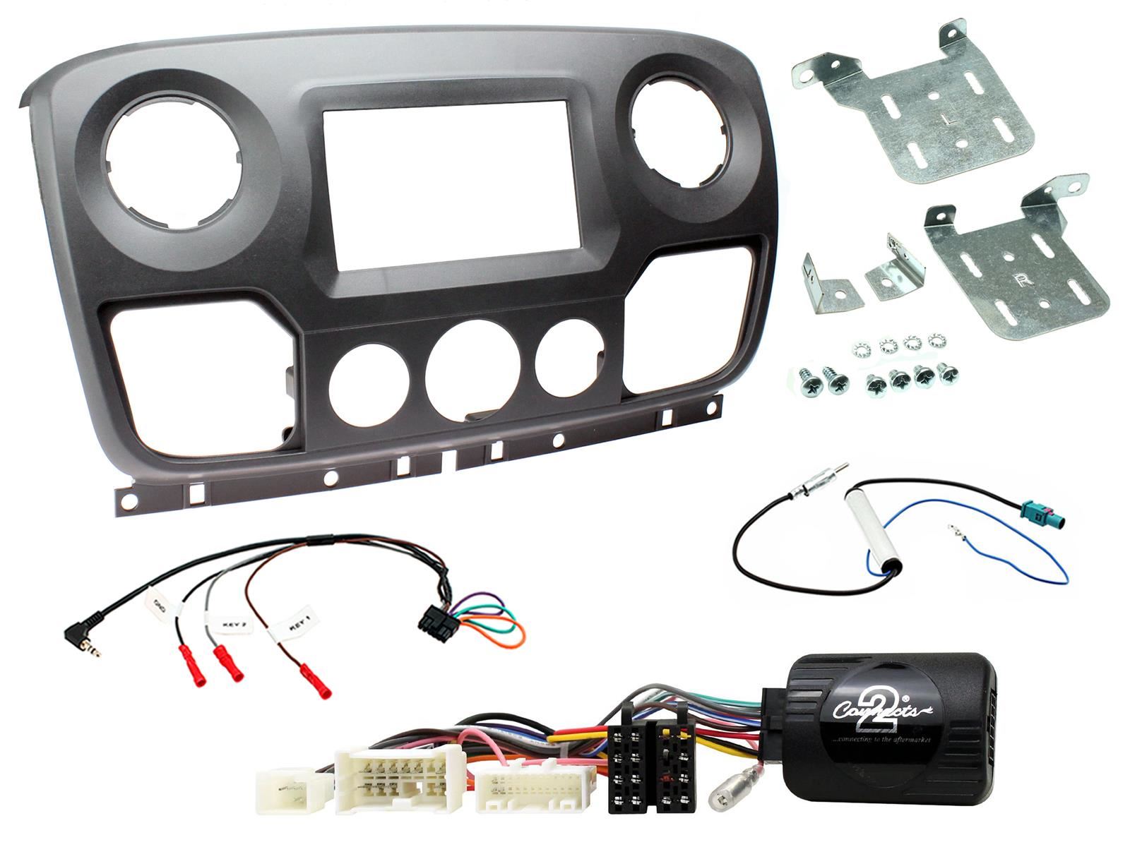 SONY 6.2" Screen Blutooth Double Din Stereo Fitting Kit + Steering Wheel Stalk Controls to fit Vauxhall Movano 2013- | Opel Movano 2013-