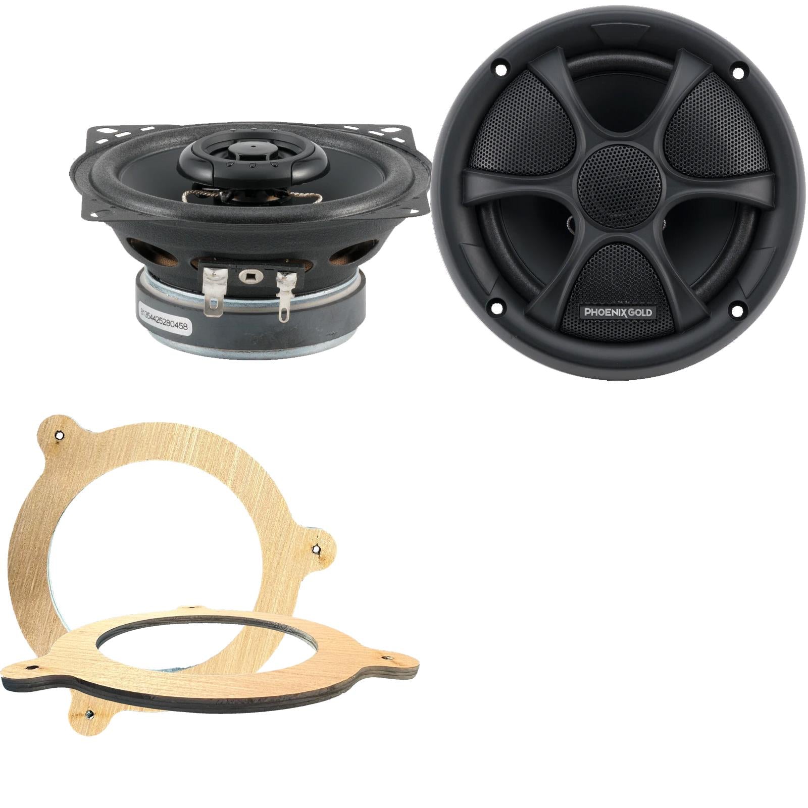 Phoenix Gold RX4CX 100mm/10cm/4" 2-Way Coaxial Car speakers (Per Pair Max 160|80 watts RMS) Fits BMW 3-Series (Convertible) 1998-06