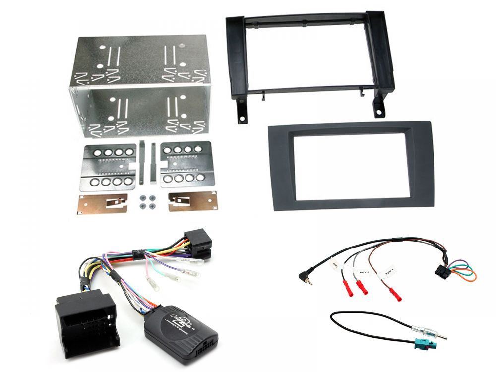 Connects2 CTKMB07 - Mercedes Benz SLK R171 2004 - 2011 Double Din Fascia & Steering Wheel Interface Installation Kit