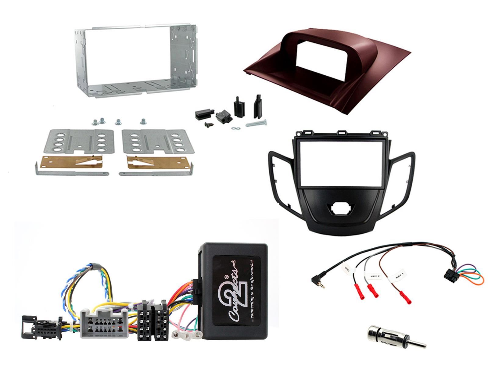 Grundig 6.8" Apple Android Double Din Stereo Fitting Kit + Steering Wheel Stalk Controls to fit Ford Fiesta 2008-10