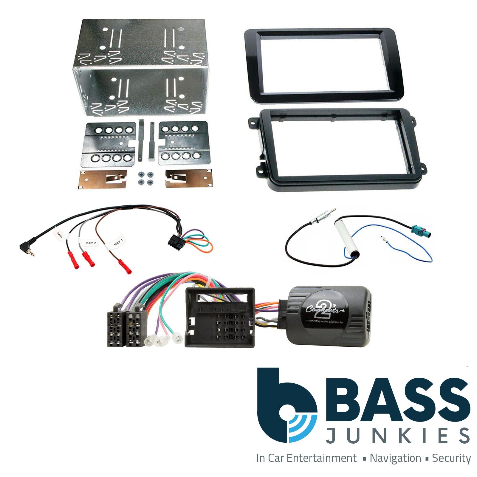 Connects2 CTKSK01 - Skoda Fabia 2007 - 2014 Double Din Fascia & Steering Wheel Interface Installation Kit