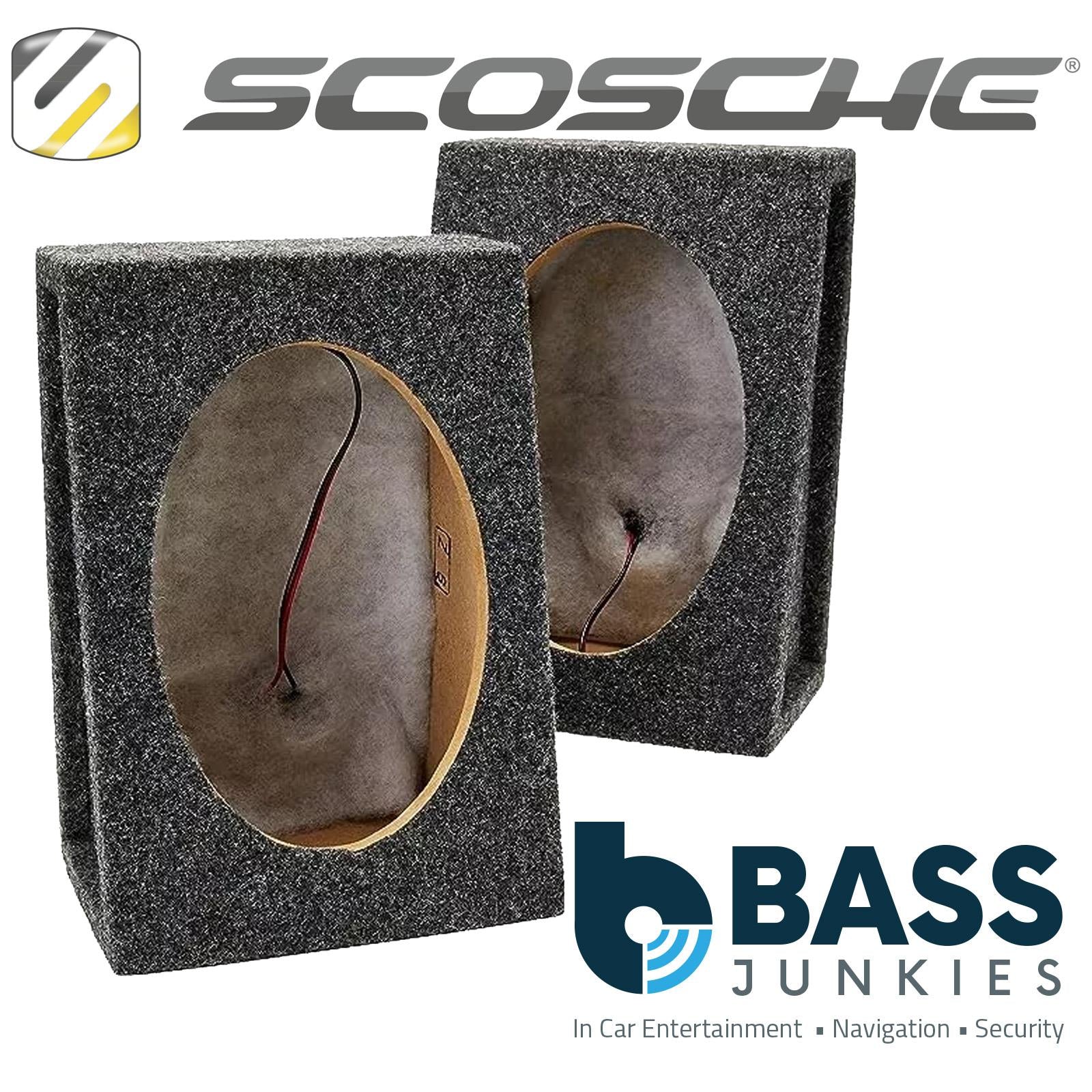 Scosche SS69PUG - Car Van Boat Pickup Truck Caravan Speaker Shelf Pair of 6x9 MDF Enclosure Boxes