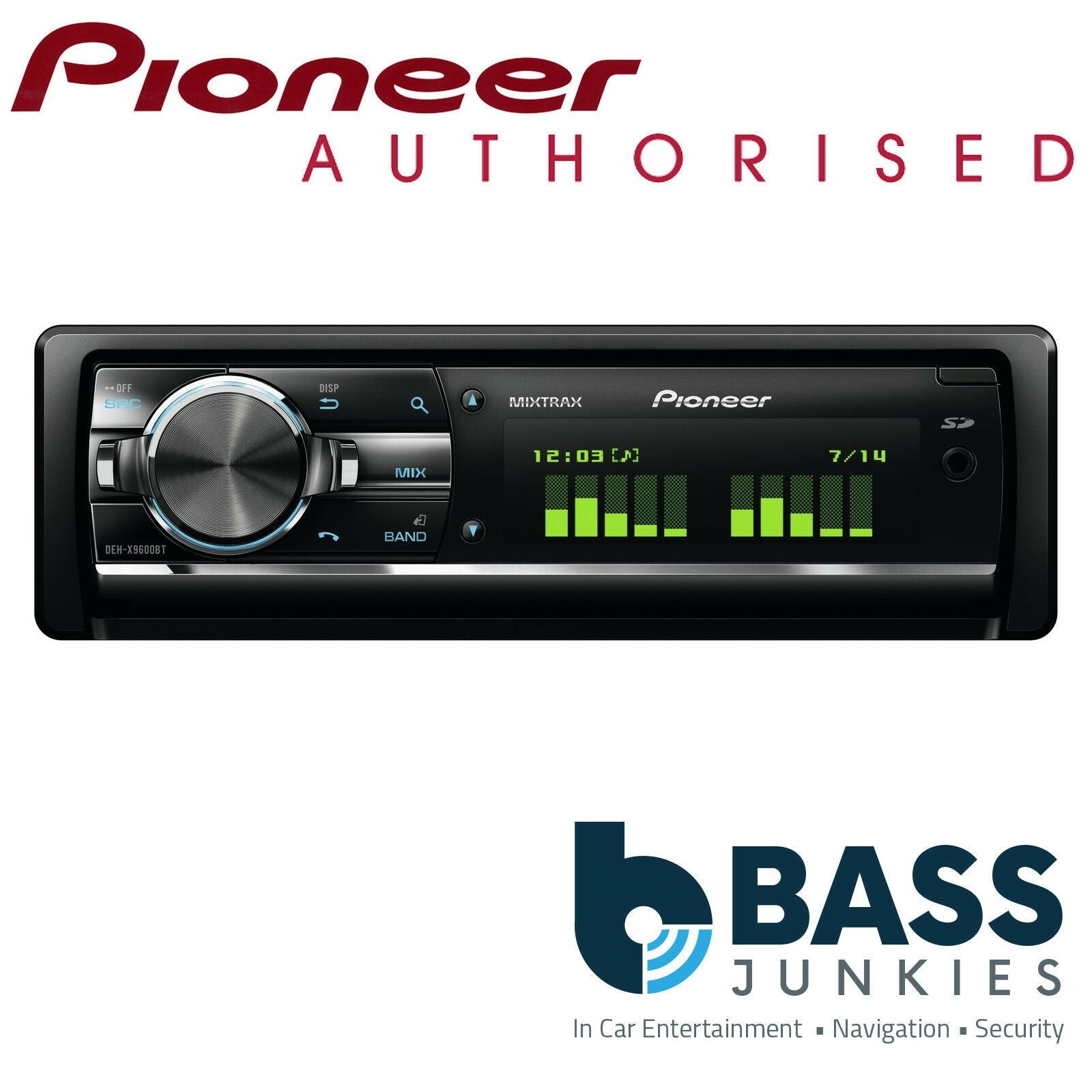 Pioneer DEH-X9600BT - Bluetooth USB CD MP3 AUX In Car Stereo Radio Android Player