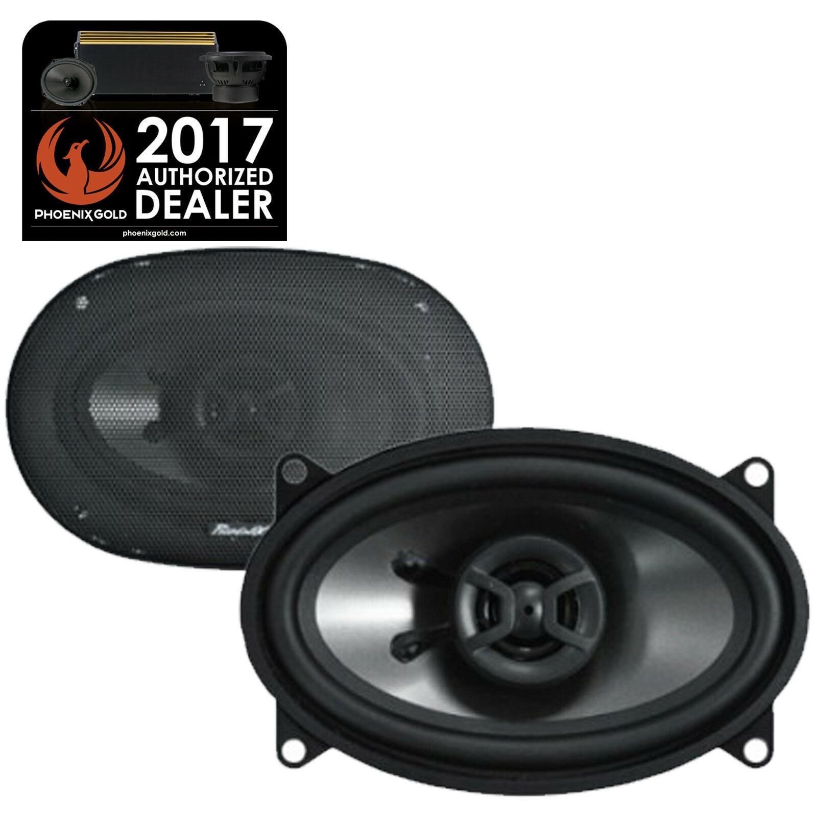 Phoenix Gold Z46CX - Z Series 120 Watts 4" x 6" Inch Oval Door Shelf Coaxial Car Audio Speakers