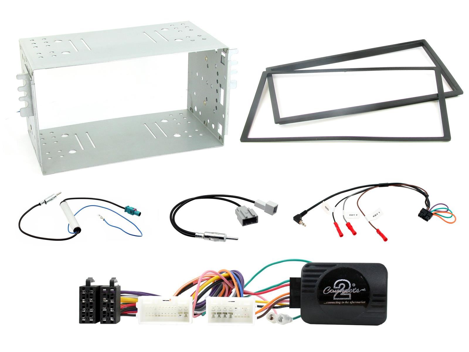 Grundig 6.8" Apple Android Double Din Stereo Fitting Kit + Steering Wheel Stalk Controls to fit Kia Picanto 2008-11