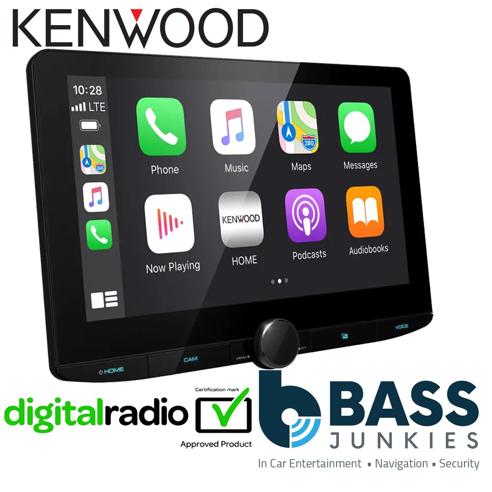 Kenwood DMX9720XDS 10.1" HD BT DAB+ Wireless CarPlay Android Floating Screen