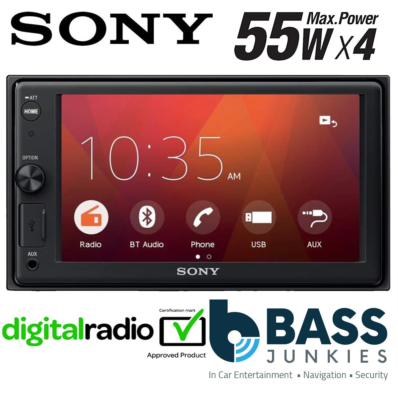 Sony XAV-1550D Car Stereo 6.2" Touch Screen Double Din Bluetooth | USB | DAB+ Radio | FM Radio | WebLink Cast mirrors your smartphone contents | Rear�view camera ready | Anti-Glare Screen | Extra Bass