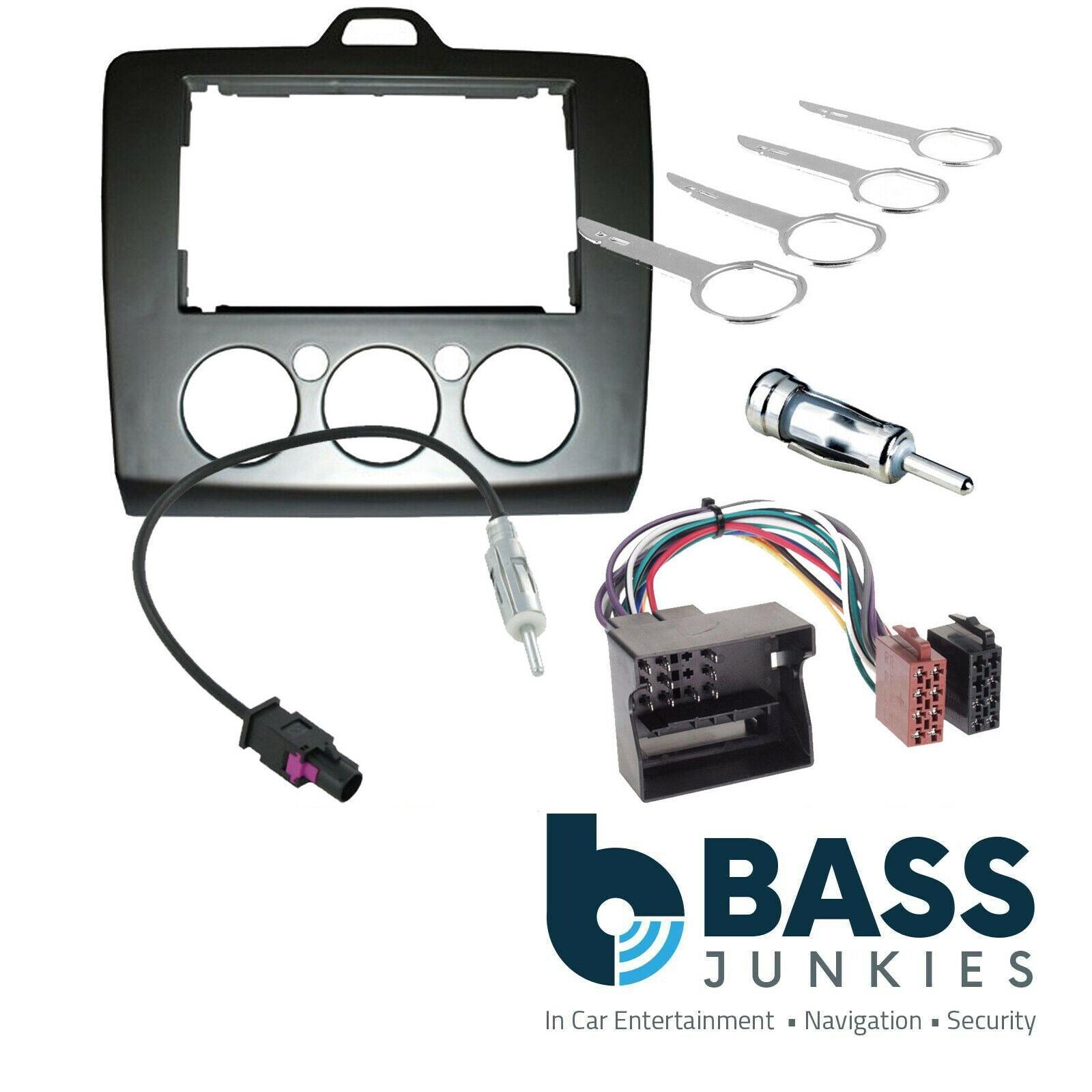FORD Focus 2006-2011 Car Stereo Double Din Fascia Wiring Fitting Kit CT23FD70