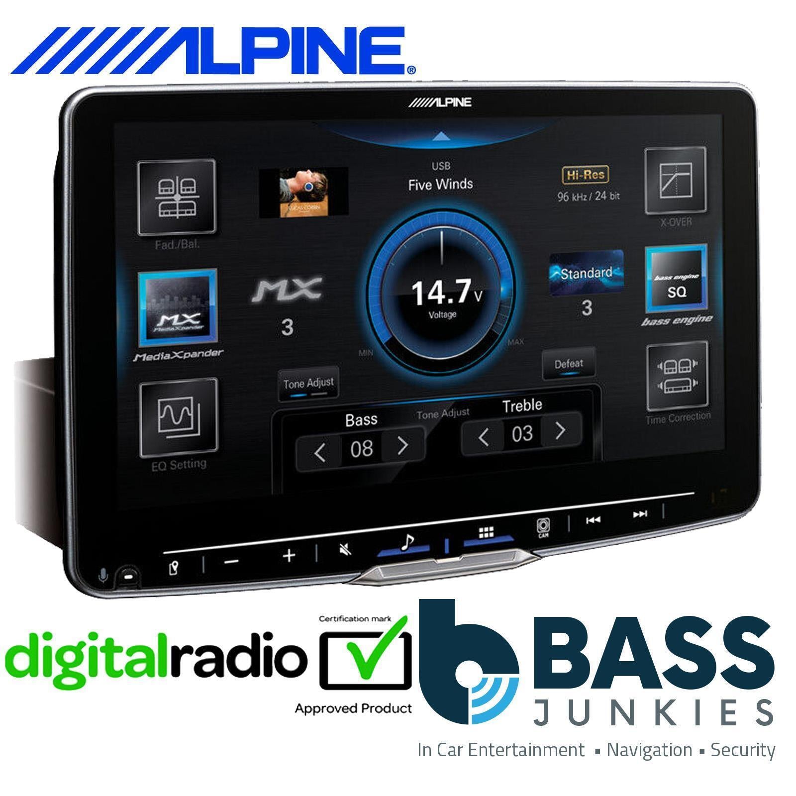 Alpine Halo9 - VW T5.1 2010 - 2015 9” Touchscreen DAB Bluetooth CarPlay Android Spotify Waze HDMI Car Stereo & Fascia Panel & Infoadaptor Fitting Kit