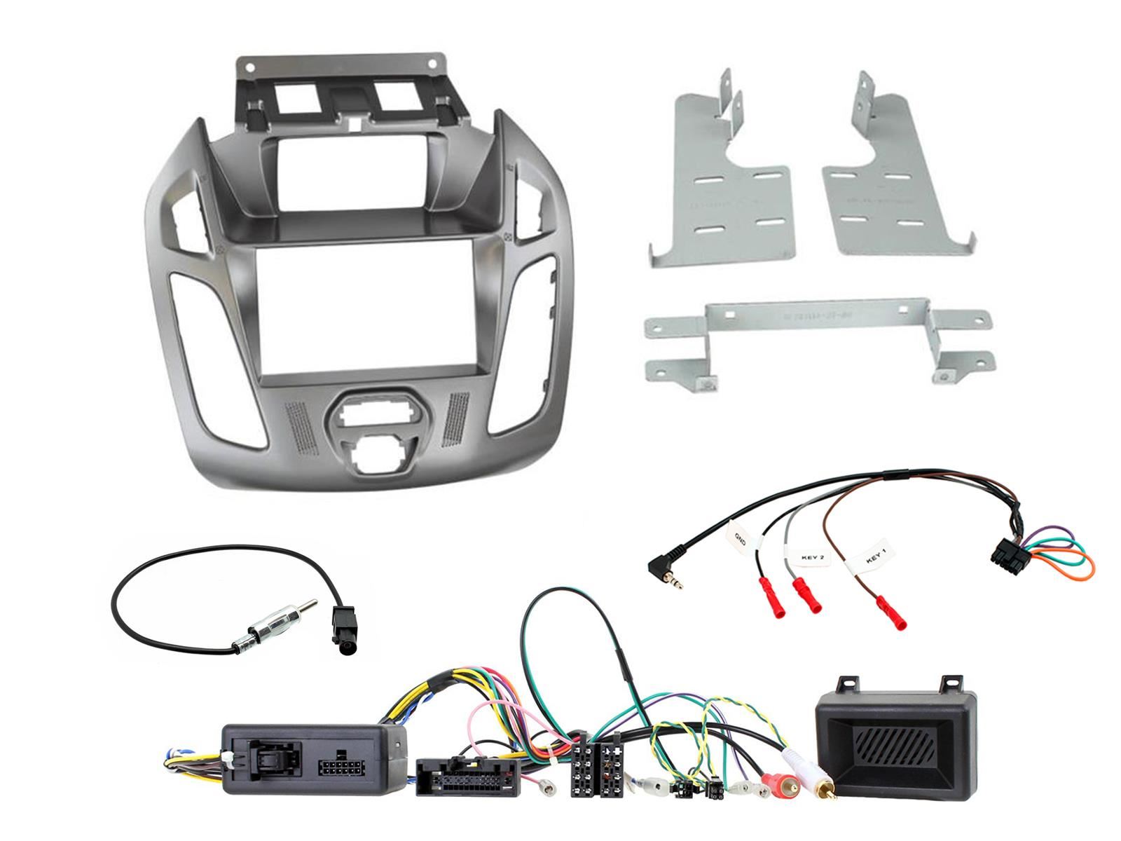 Grundig 6.8" Apple Android Double Din Stereo Fitting Kit + Steering Wheel Stalk Controls to fit Ford Transit-Connect 13-21