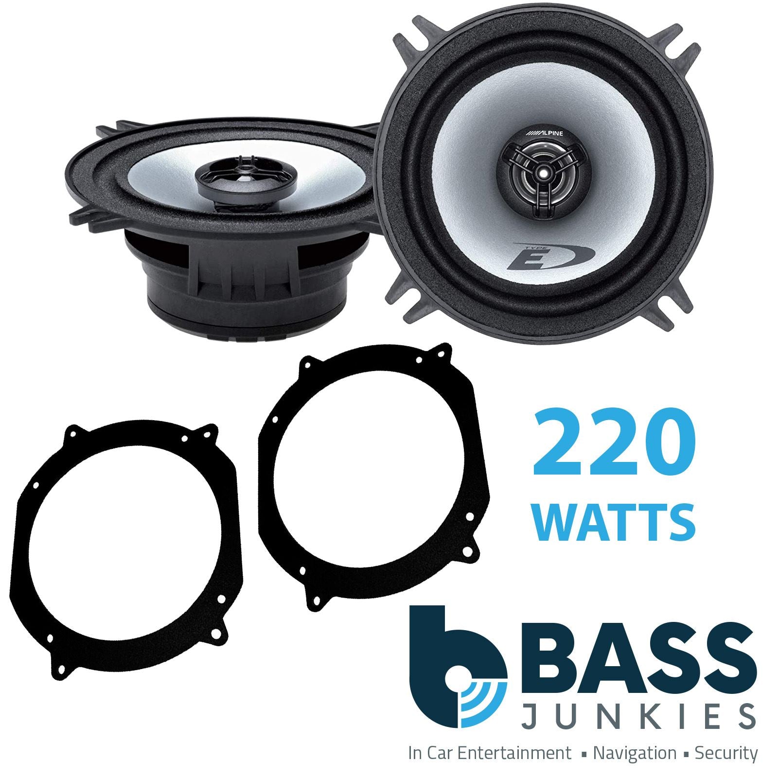 Alpine SXE-1325S 2-Way 130mm/13cm/5.25" Coaxial Speakers (Per Pair 400 Watts) Fits Volvo 740 1984-92 | 760 82-90 | 940 90-98 | 960 90-96