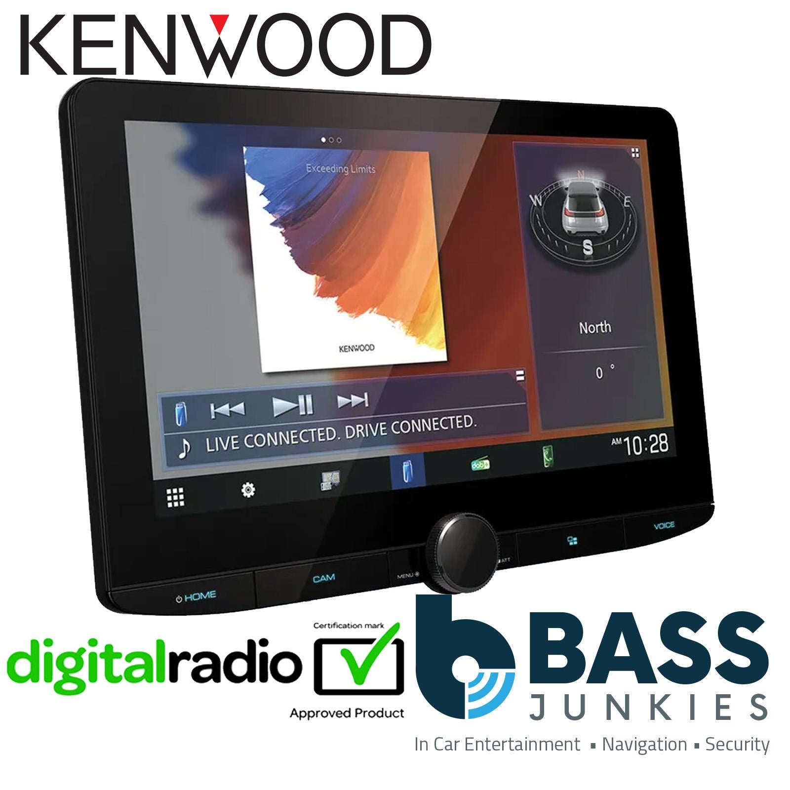 Kenwood DMX9720XDS 10.1" HD BT DAB+ Wireless CarPlay Android Floating Screen