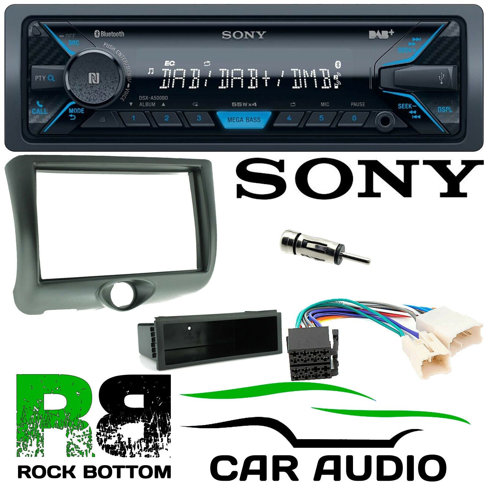 Toyota Yaris 1999-2003 Sony Bluetooth DAB AUX Car Stereo ISO Wiring Kit