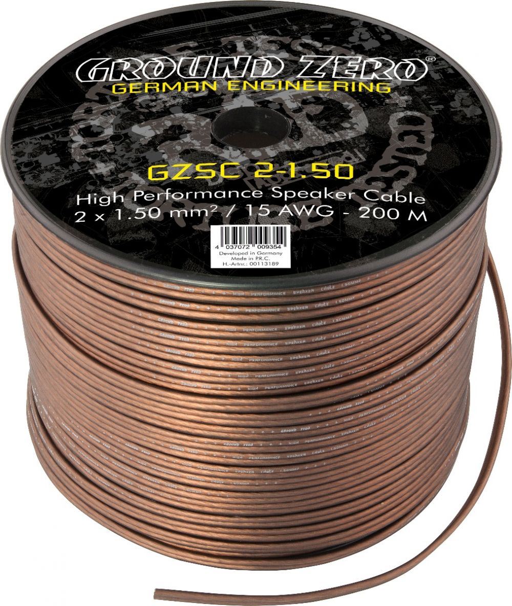 Ground Zero GZSC 2-1.50 - 1.50 mm² Speaker cable spool 200m spool