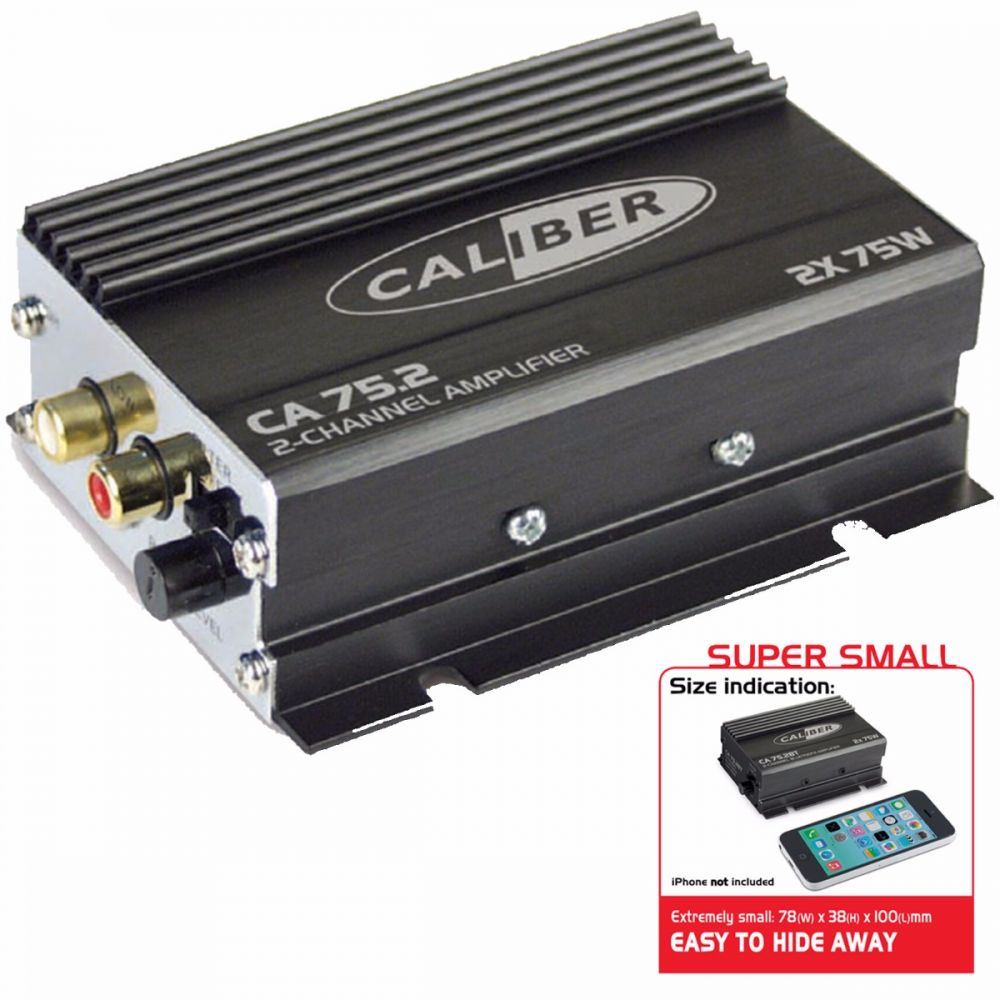 Caliber CALCA75.2 - 2 x 75 Watts Car Bike Boat Scooter Van 2 Channel Amp Amplifier