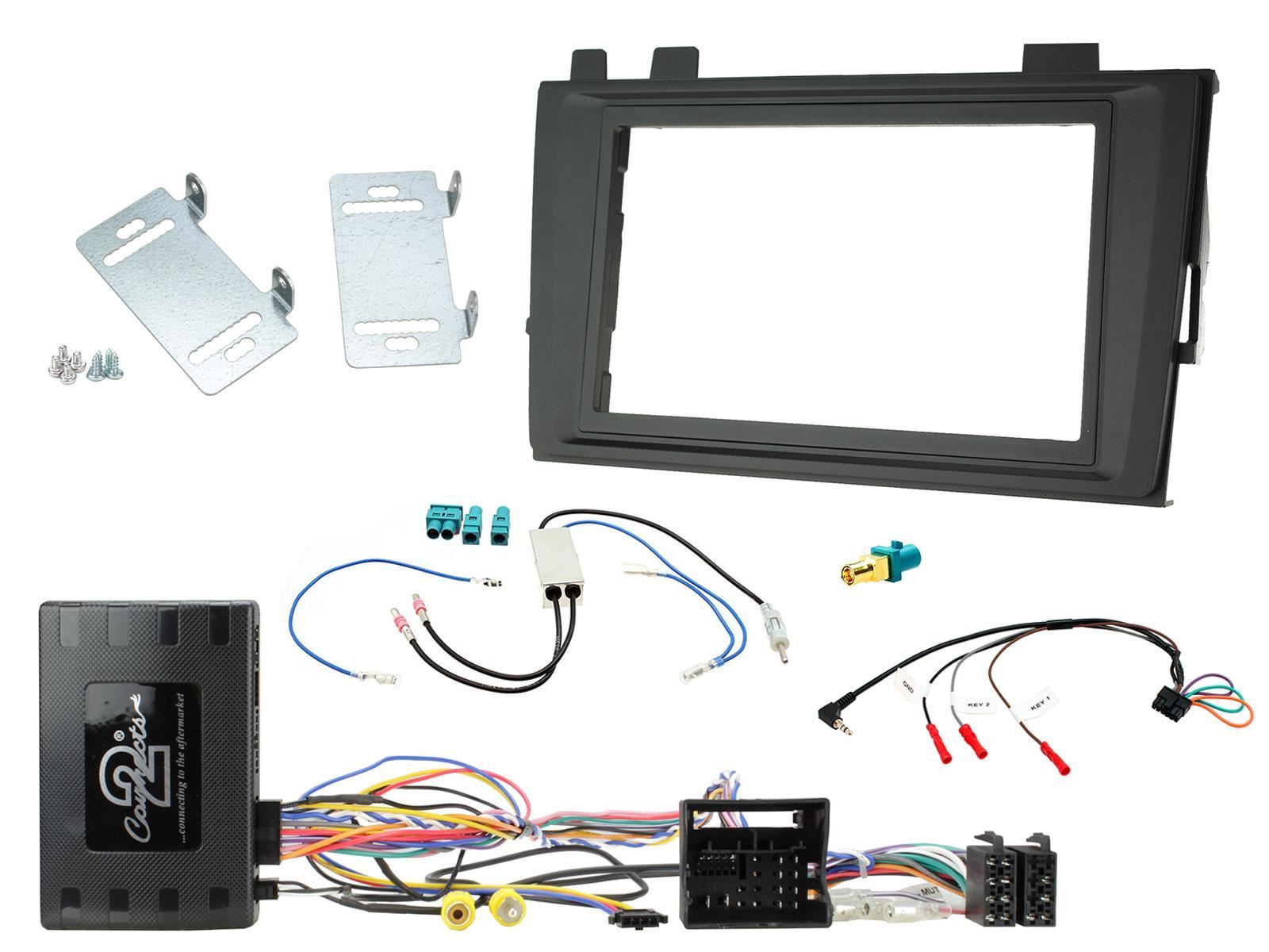 Double Din Stereo Fitting Kit + Steering Wheel Stalk Controls to fit VW Transporter 2019-