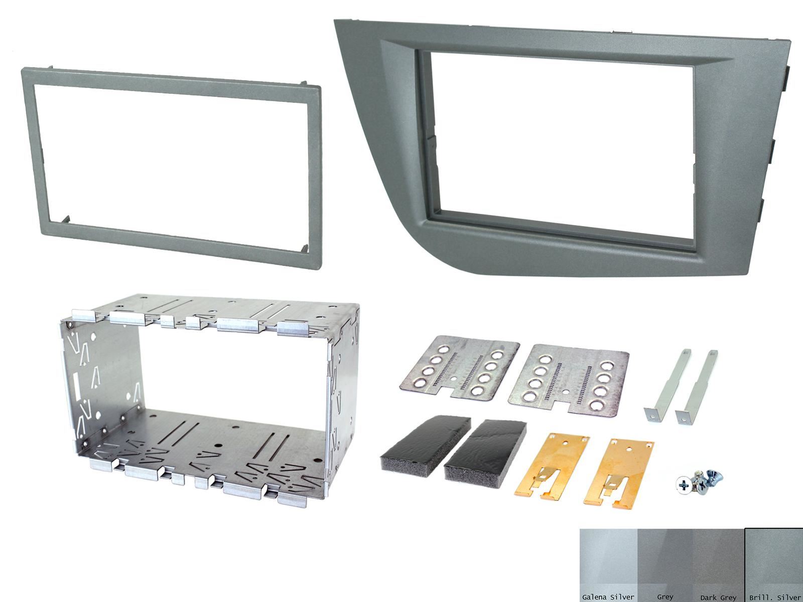 Grundig 6.8" Apple Android Double Din Stereo Fitting Kit + Steering Wheel Stalk Controls to fit Seat Leon 2005-12