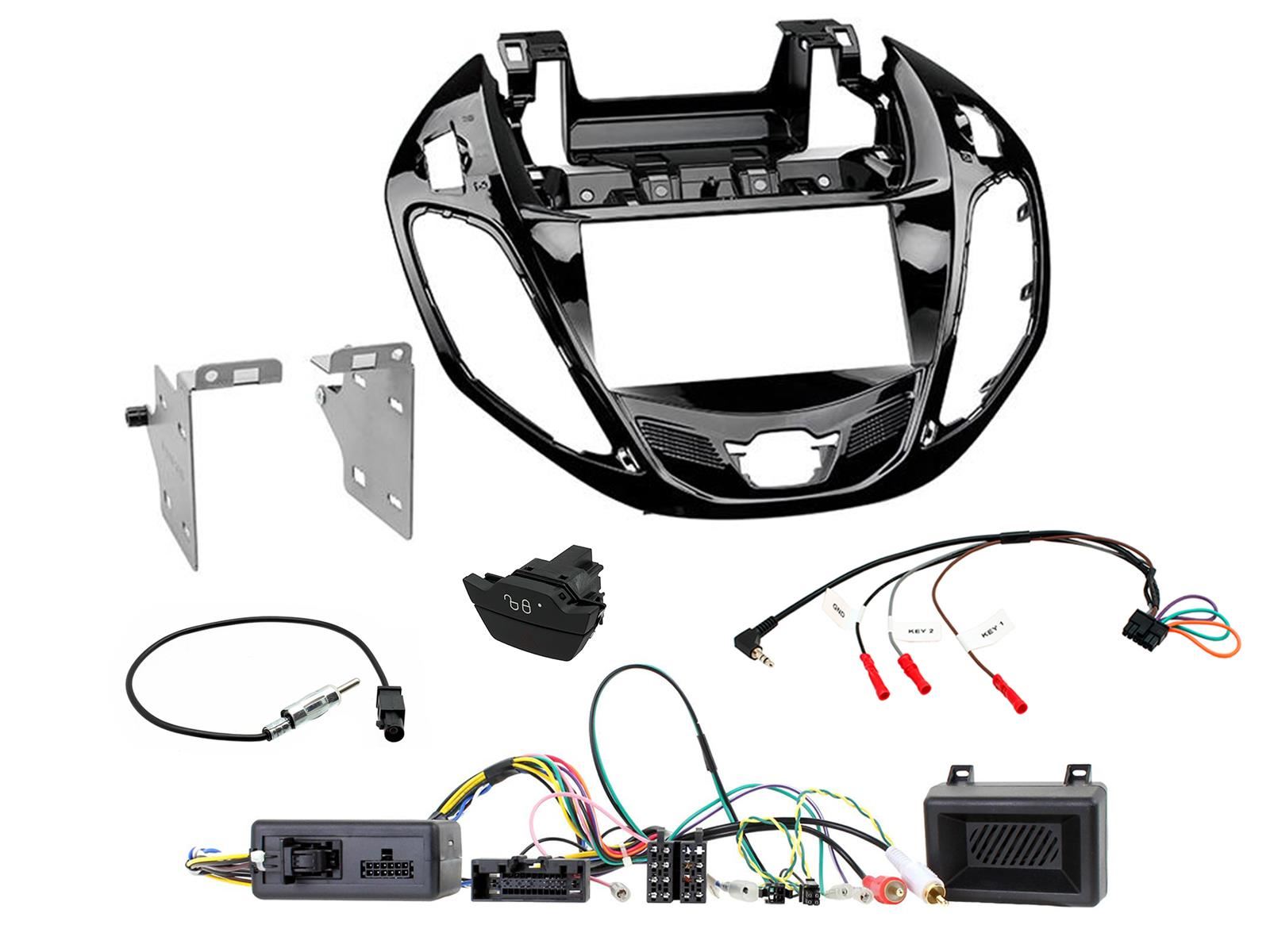 Grundig 6.8" Apple Android Double Din Stereo Fitting Kit + Steering Wheel Stalk Controls to fit Ford B-Max 2012-17