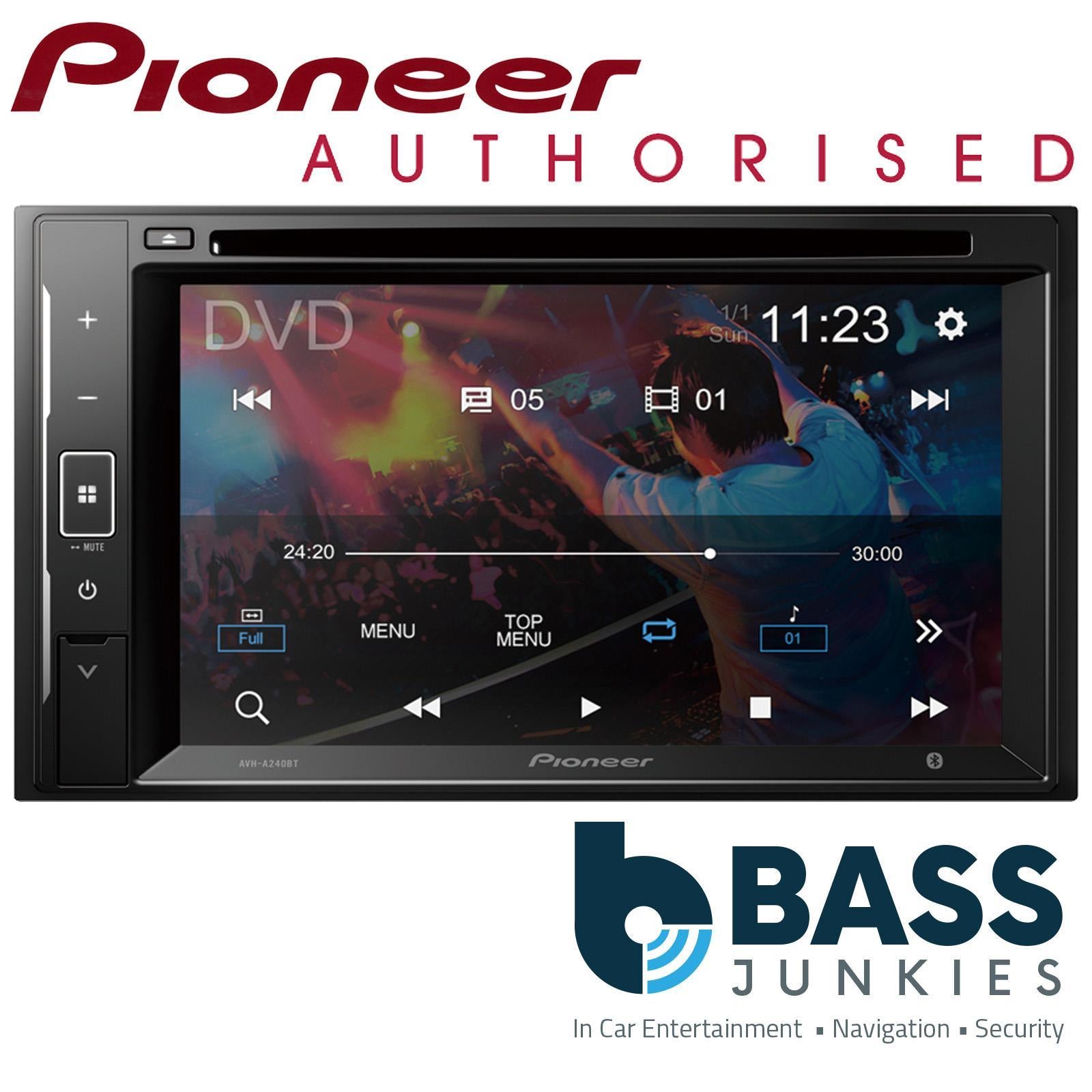 PIONEER AVH-A240BT 6.2" Double Din USB Bluetooth CD DVD iPhone Car Stereo Screen