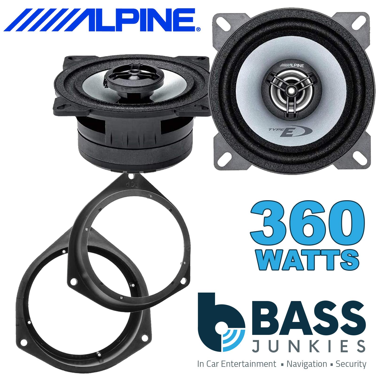 Alpine SXE-1025S 100mm/10cm/4" 2-Way Coaxial Car speakers (Per Pair Max 360|50 watts RMS) Fits Peugeot Bipper 2008-12