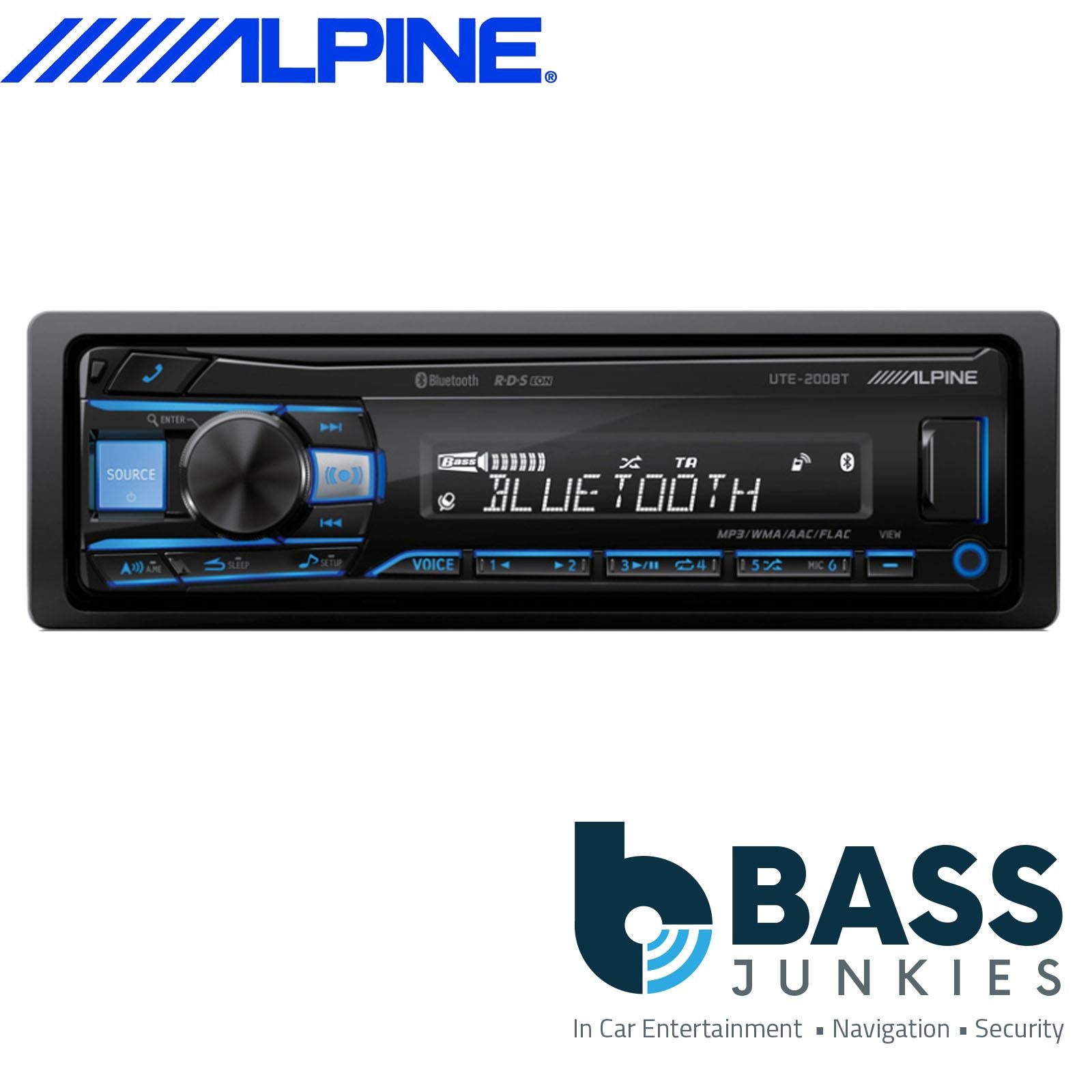 Alpine UTE-201BT 4 x 50 Watts Mechless Bluetooth Android AUX USB Car Stereo
