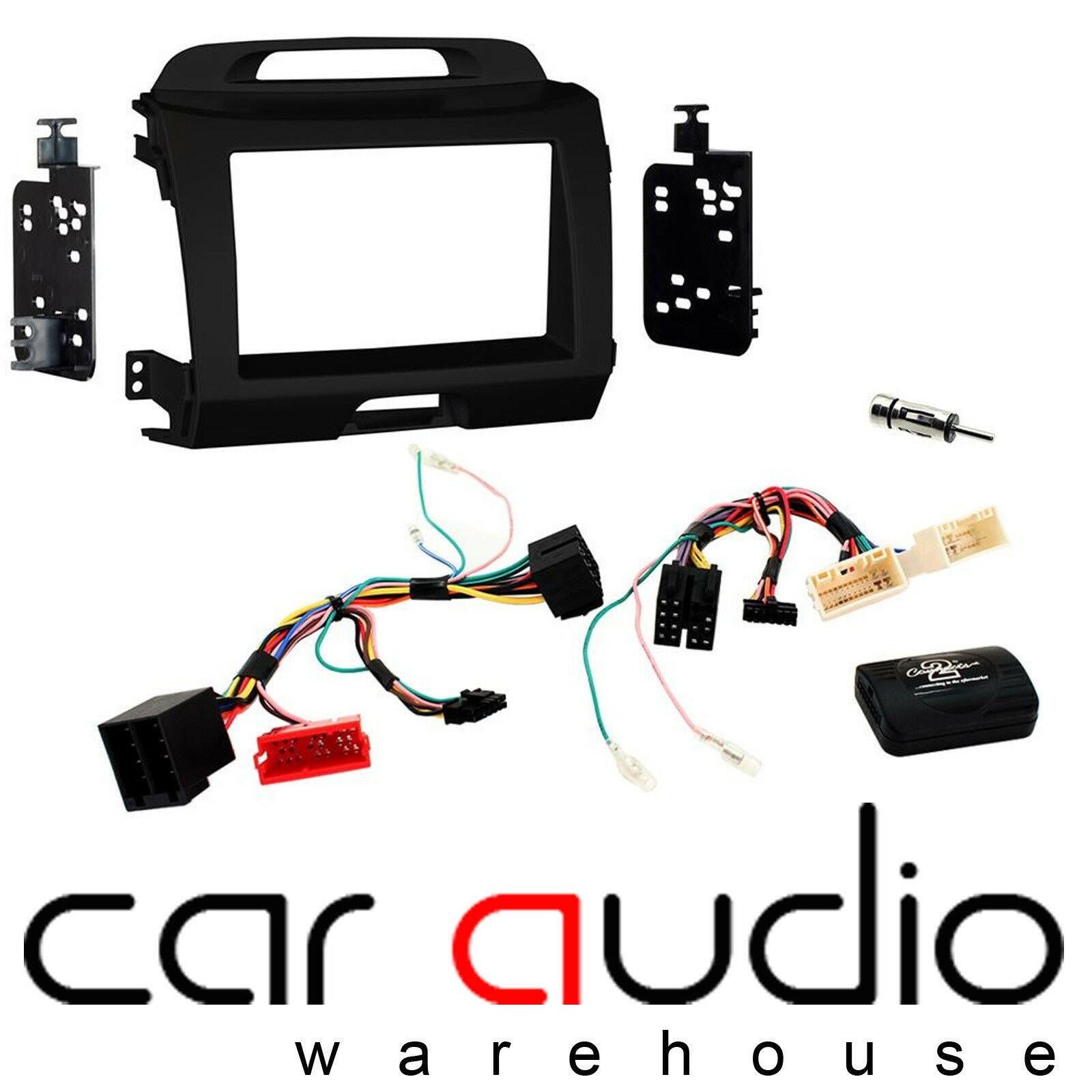Connects2 CTKKI28 Kia Sportage 2011 Onwards Double Din Car Fascia Steering Wheel Interface Fitting Kit