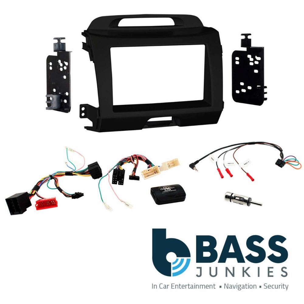 Connects2 CTKKI28 Kia Sportage 2011 Onwards Double Din Car Fascia Steering Wheel Interface Fitting Kit