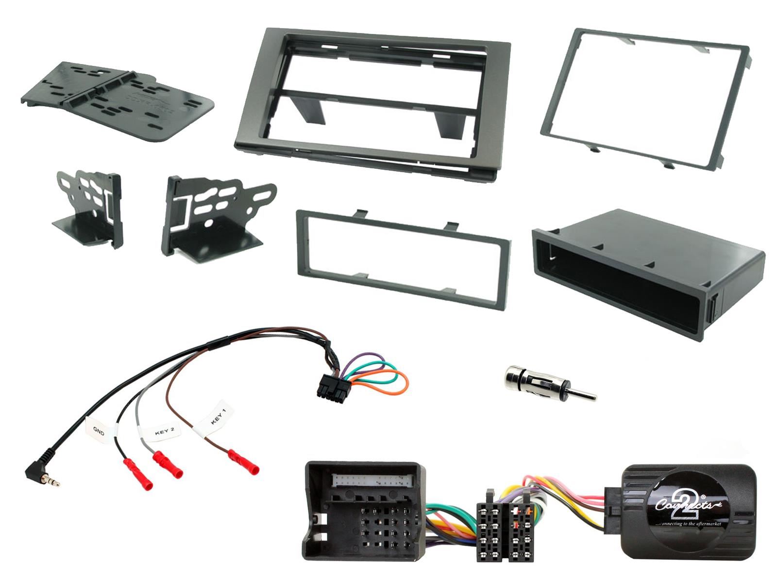 Single Din Stereo Fitting Kit + Steering Wheel Controls fit Ford C-Max 2003-10|Fiesta 2005-08|Fusion 2005-12|Galaxy 2006-|Kuga 2008-12|S-Max 2006-|Transit 2006-13|Transit-Connect 2006-13