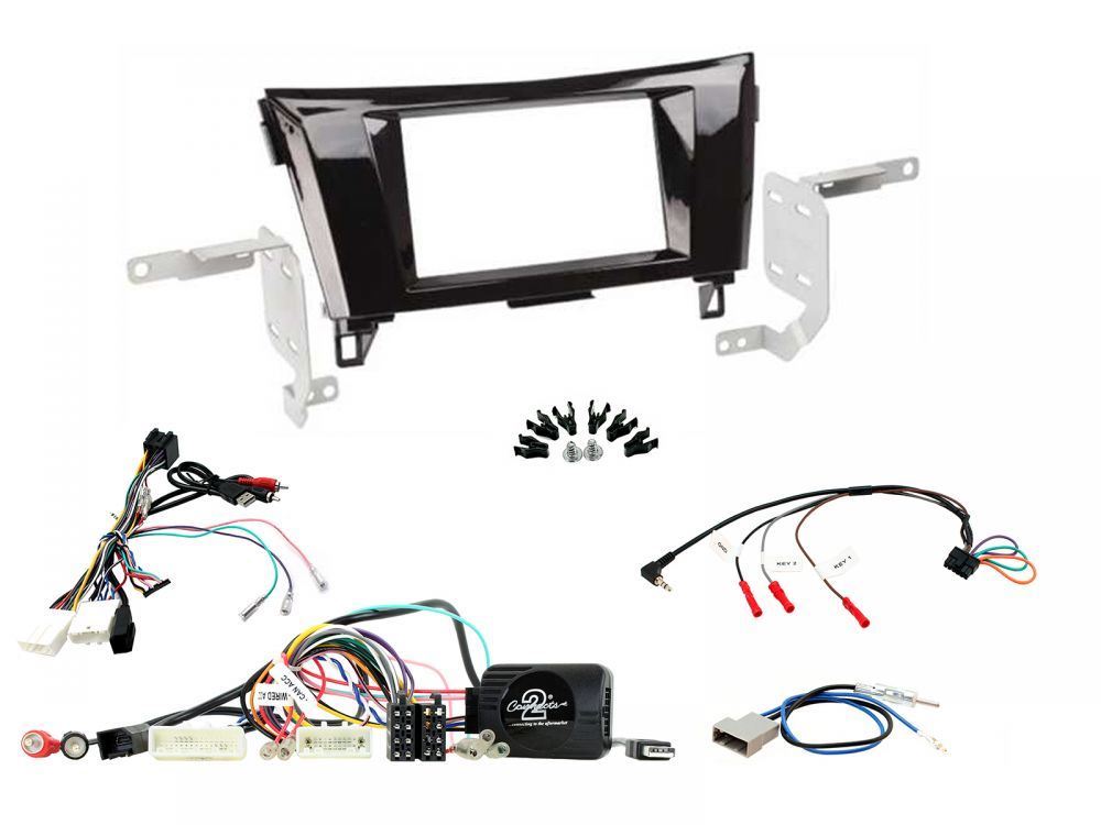 Connects2 CTKNS04 - Nissan Qashqai 2014 - 2016 Double Din Fascia & Steering Wheel Interface Installation Kit