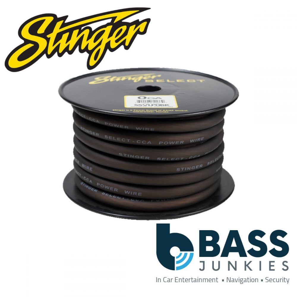 Stinger SSVLP0BK 1/0GA Matte Black Power Wire 15 Metres