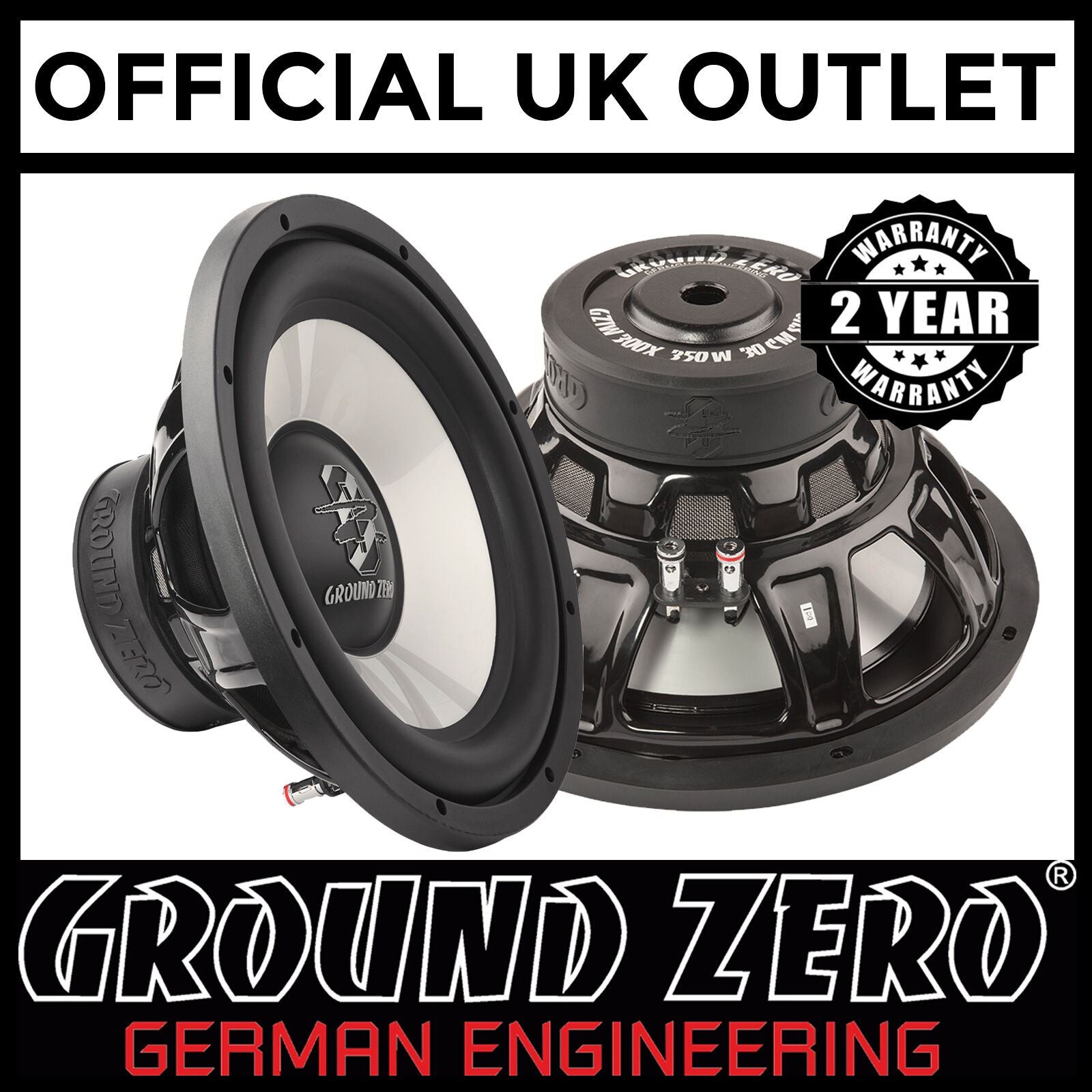 Ground Zero GZIW 300X-II - 12" Inch 30cm 350 Watts 4 Ohm Car Sub Subwoofer