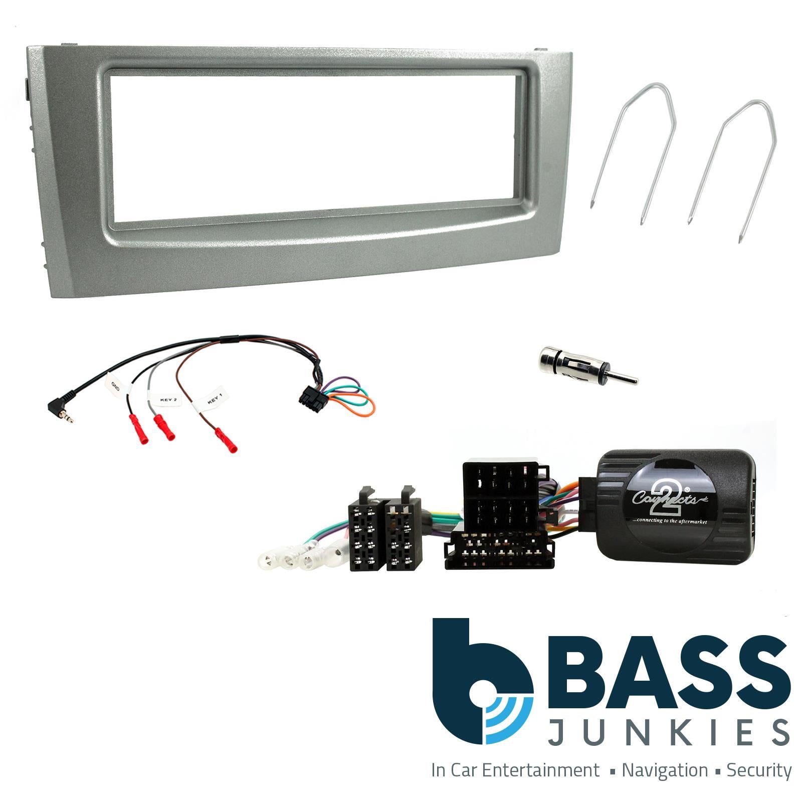 Connects 2 CTKFT01 - Fiat Punto 2006 - 2010 Single Din Facia & Steering wheel Interface Fitting Installation Kit (Metallic Facia Panel)