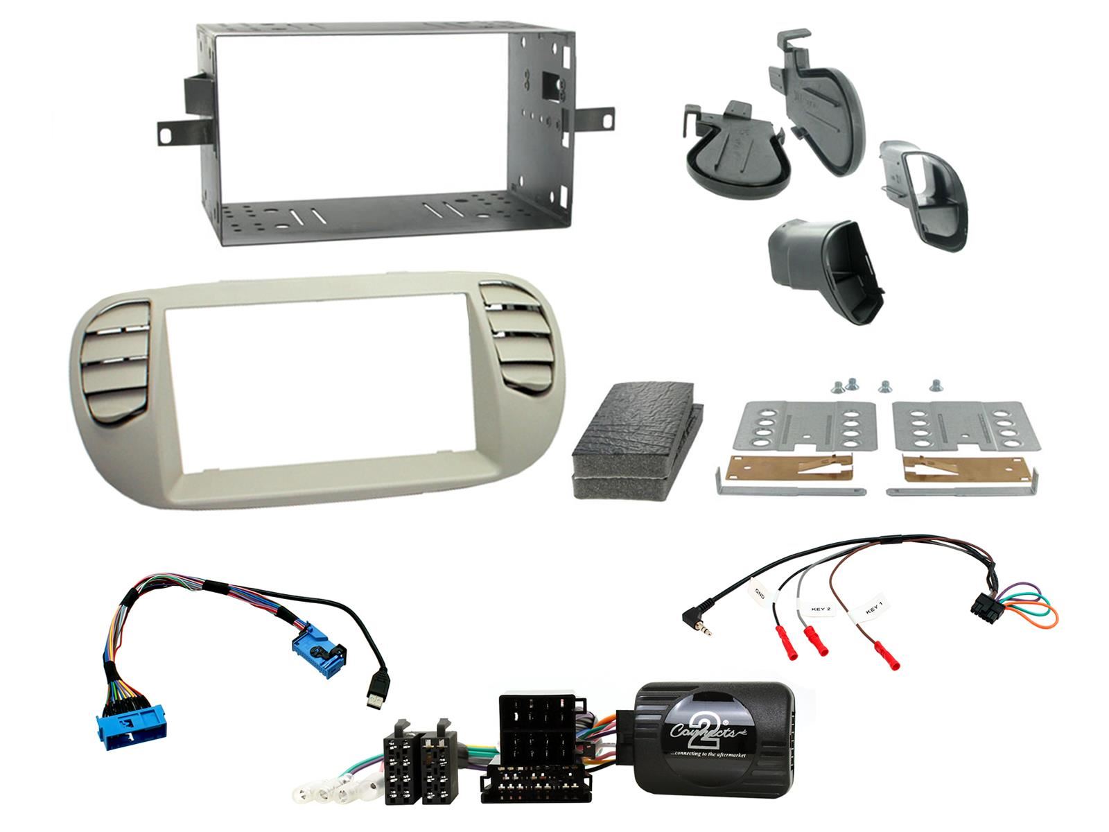 Connects2 CTKFT05 Fiat 500 2007-15 Car Stereo Double Din Fascia & Steering Interface