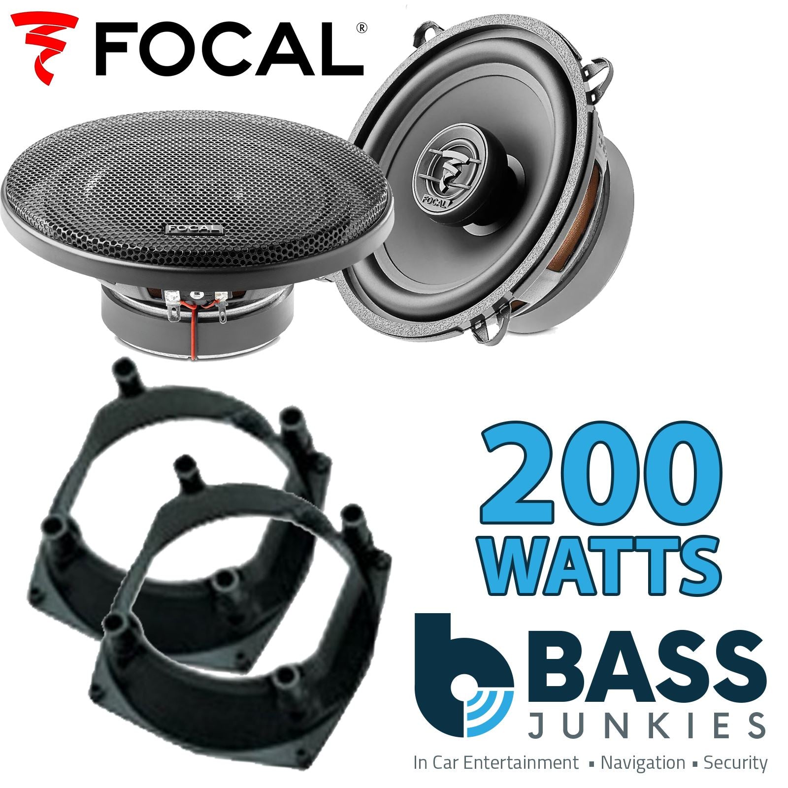 Focal Auditor ACX130 130mm/13cm/5.25" Car Coaxial Speakers (Pair Max 200 watts) Fits Renault Clio 1990-98