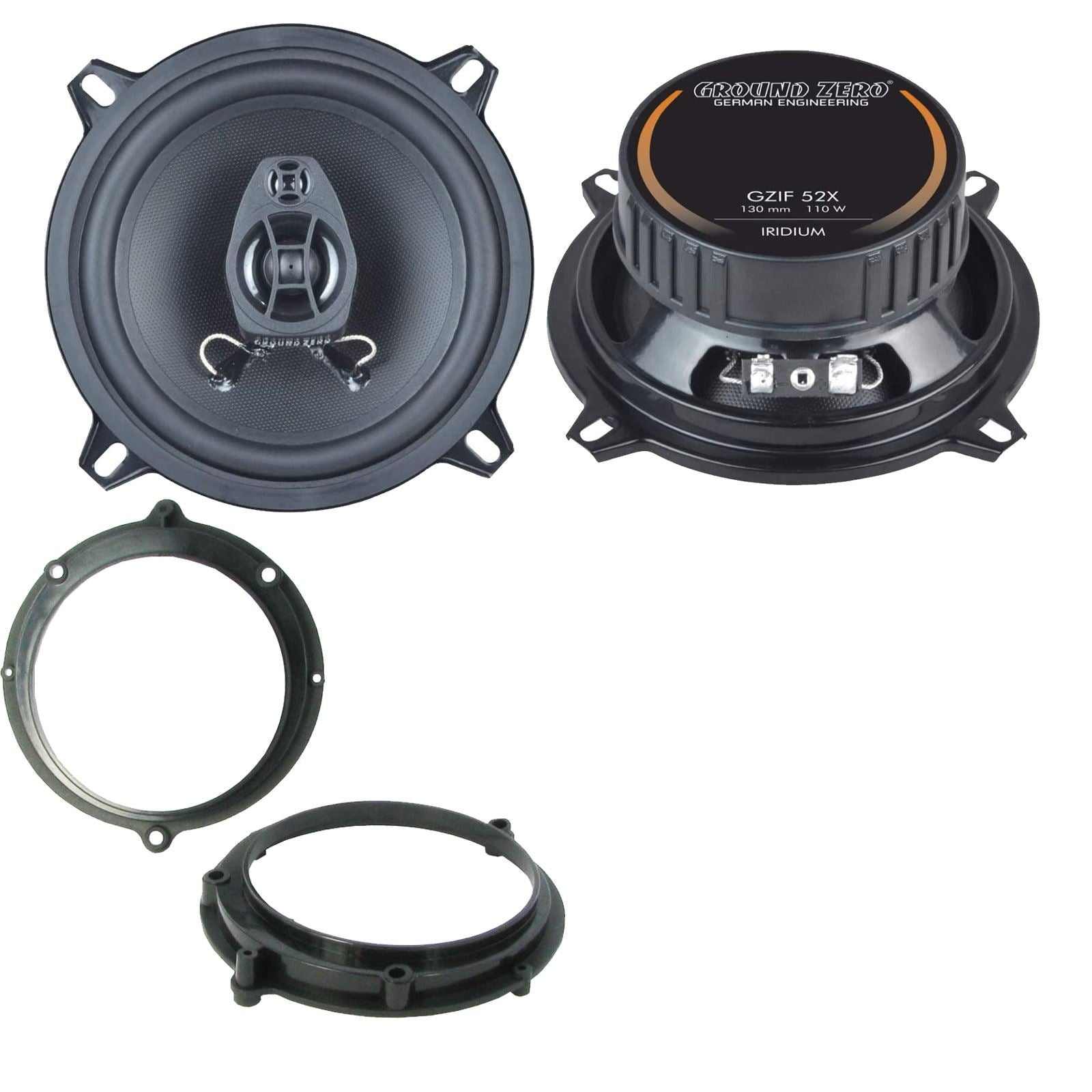 Ground Zero 2-Way 130mm/13cm/5.25" Car Coaxial Speakers (Pair Max 220 Watts) Fits Audi A4 1994-00