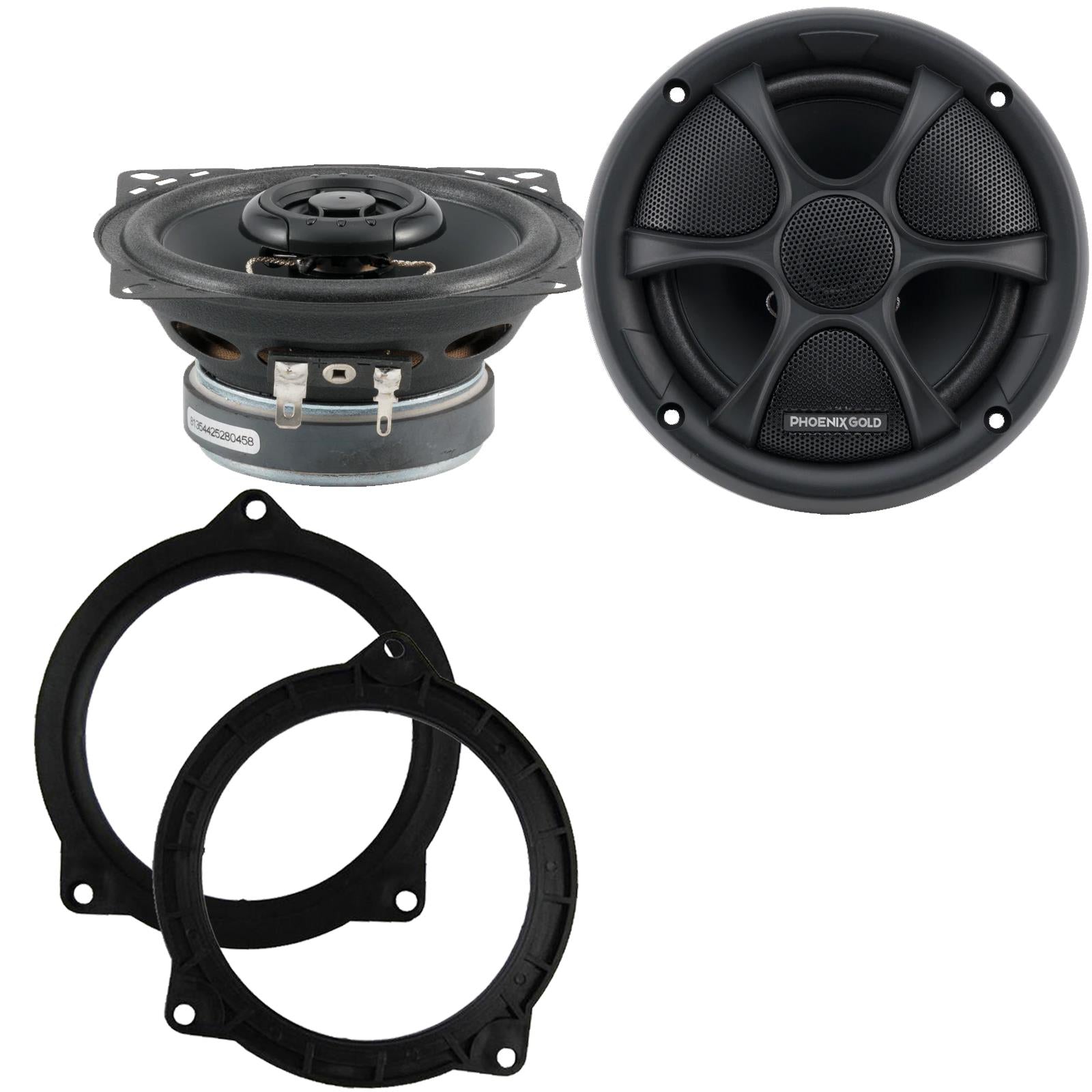 Phoenix Gold RX4CX 100mm/10cm/4" 2-Way Coaxial Car speakers (Per Pair Max 160|80 watts RMS) Fits BMW 5-Series 2011-17