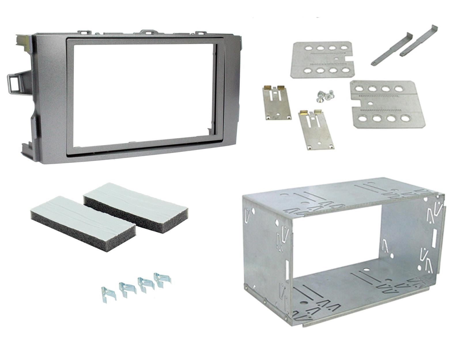 Grundig 6.8" Apple Android Double Din Stereo Fitting Kit + Steering Wheel Stalk Controls to fit Toyota Auris 2007-12
